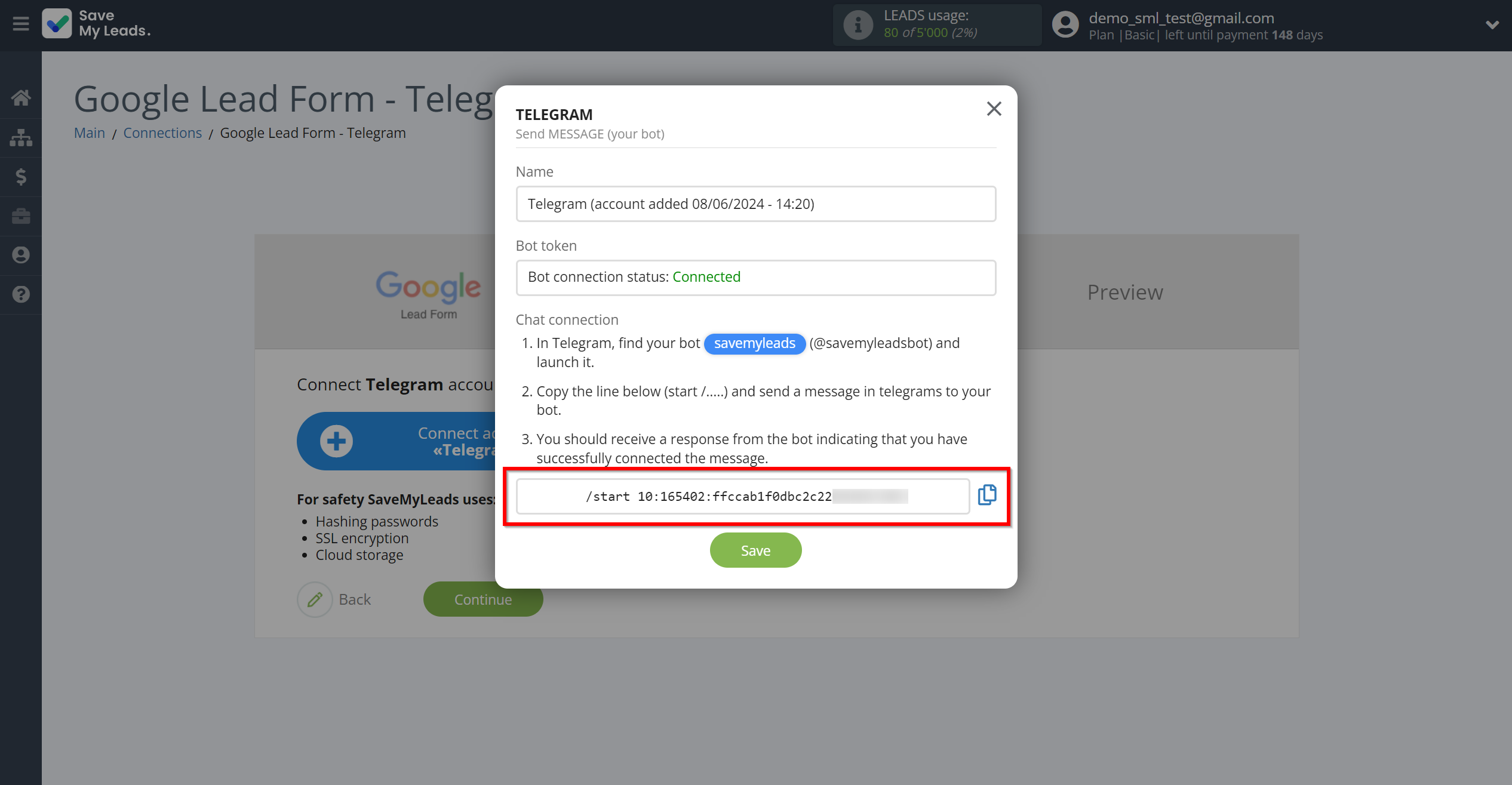 How to Connect Google Lead Form with Telegram (your bot) | Data Destination account connection