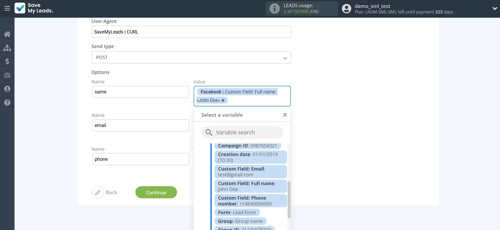 How to Connect Facebook with Crove | Assigning fields How to Connect Facebook with Crove | Assigning fields