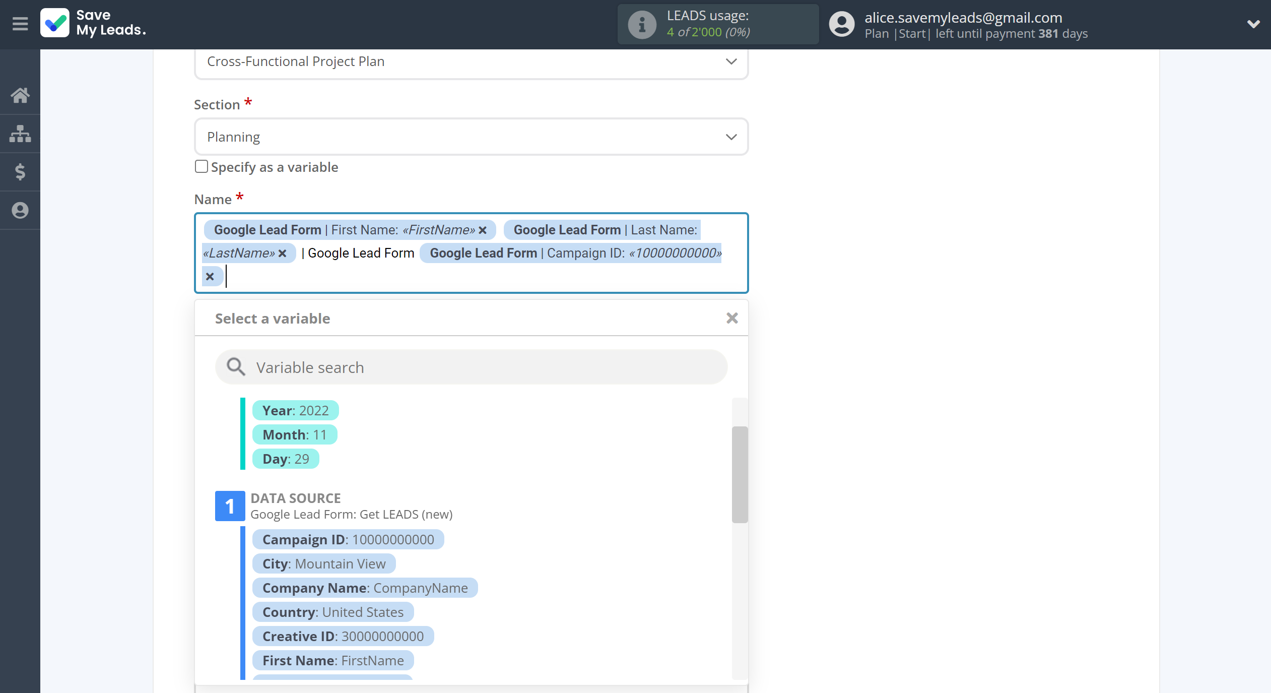 How to Connect Google Lead Form with Asana | Assigning fields