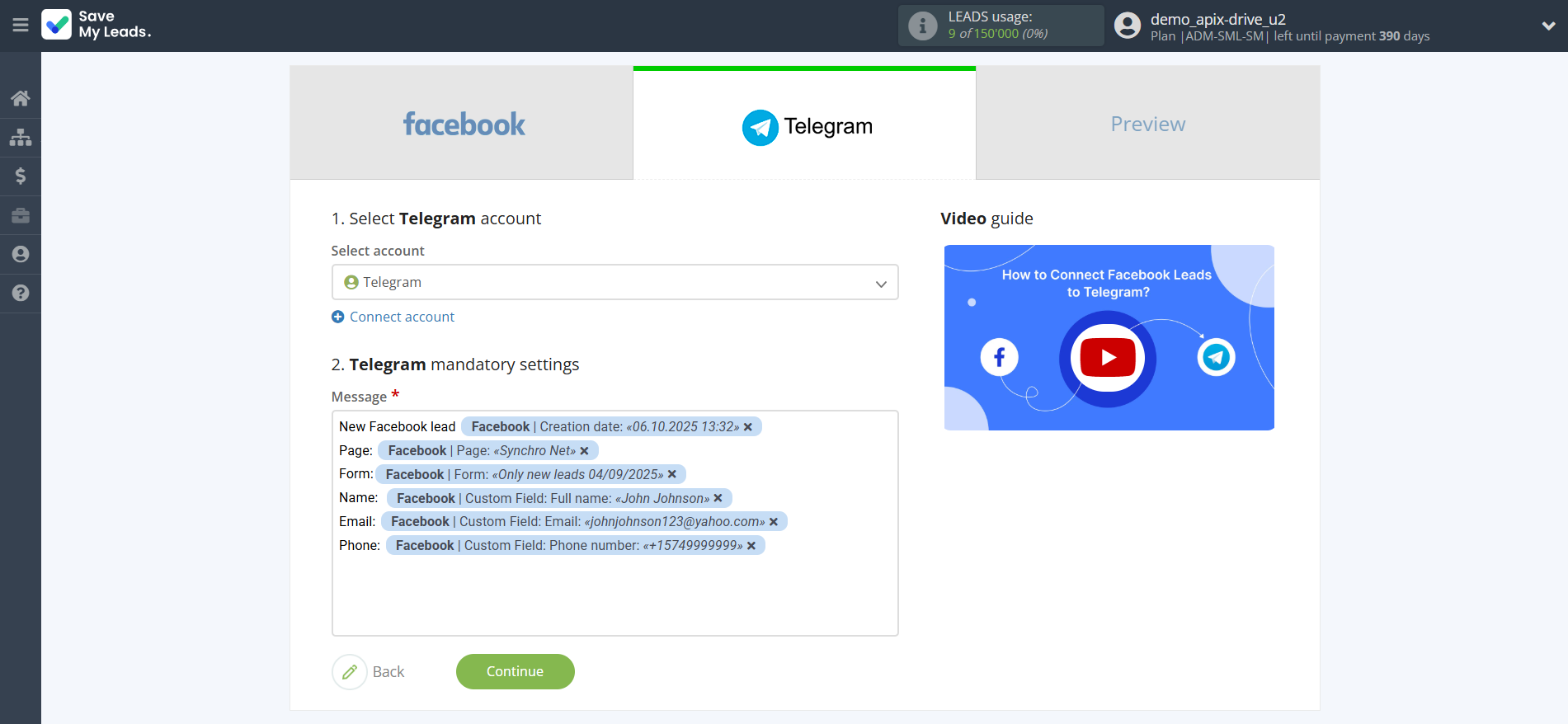 How to Connect Facebook with Telegram (your bot) | Assigning fields How to Connect Facebook with Telegram (your bot) | Assigning fields