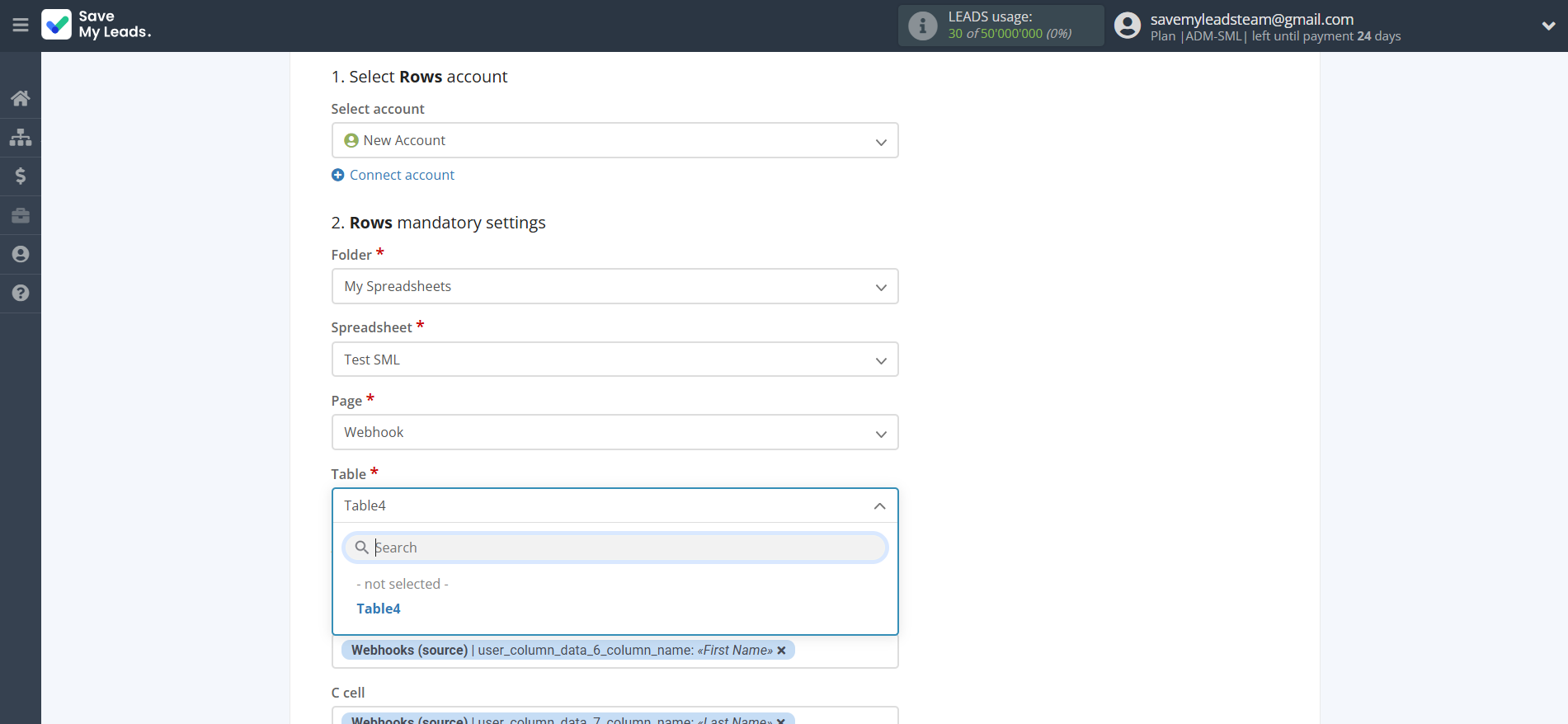 How to Connect Webhooks with Rows Add Row | Assigning fields How to Connect Webhooks with Rows Add Row | Assigning fields