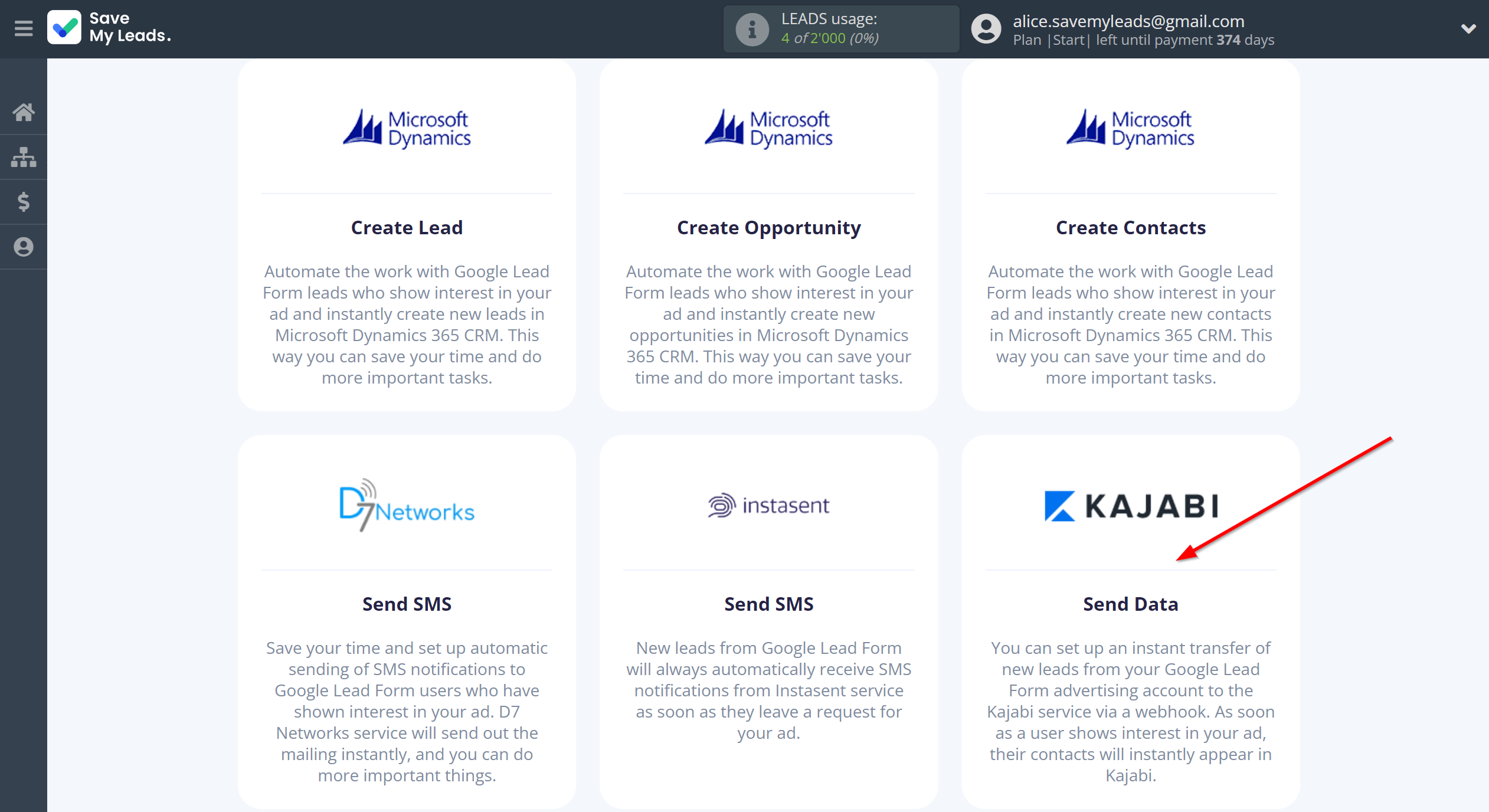 How to Connect Webhooks with Kajabi | Data Destination system selection