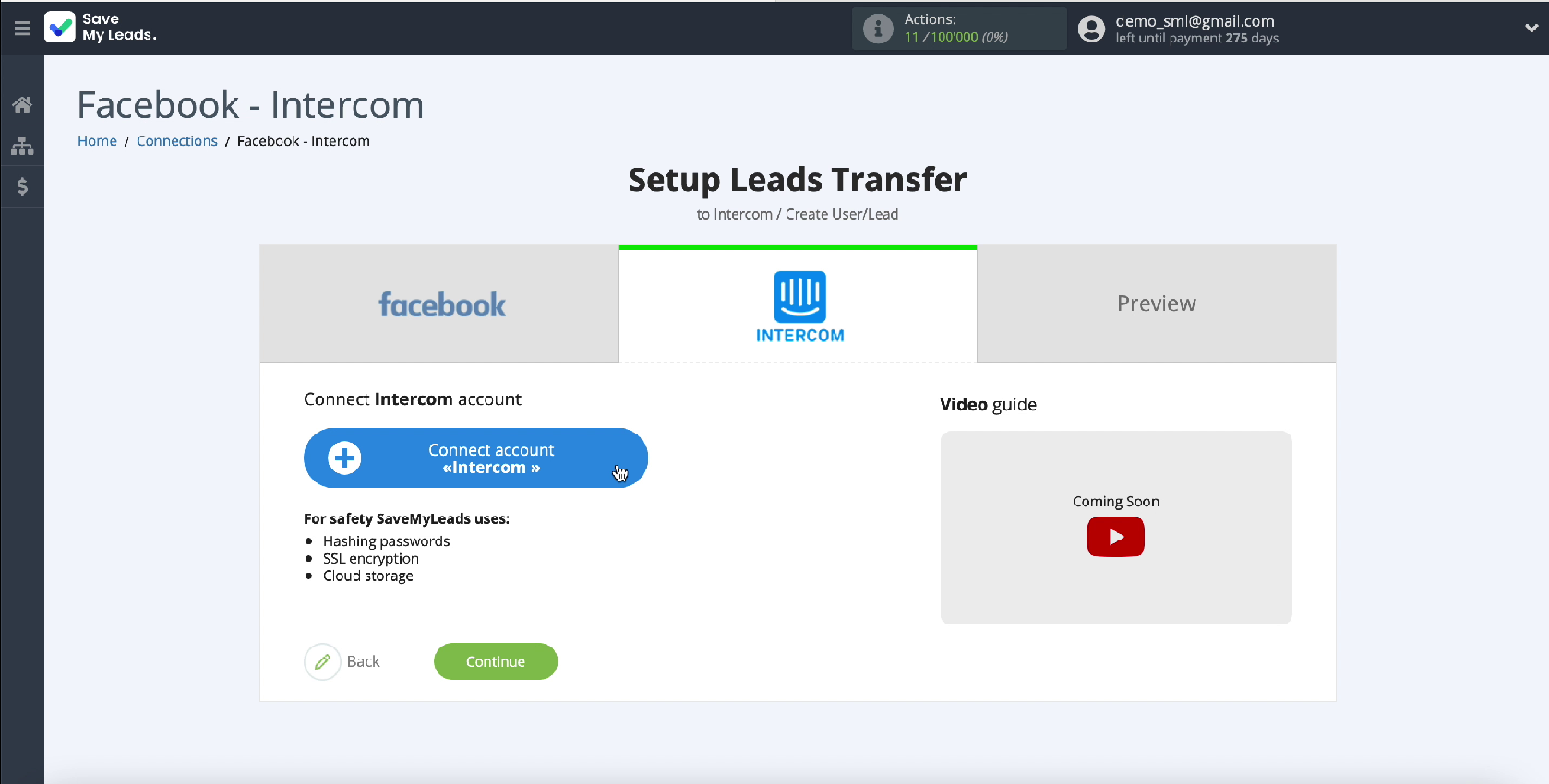 How to Create Intercom Leads from New Facebook Leads | Connect your Intercom account to SaveMyLeads