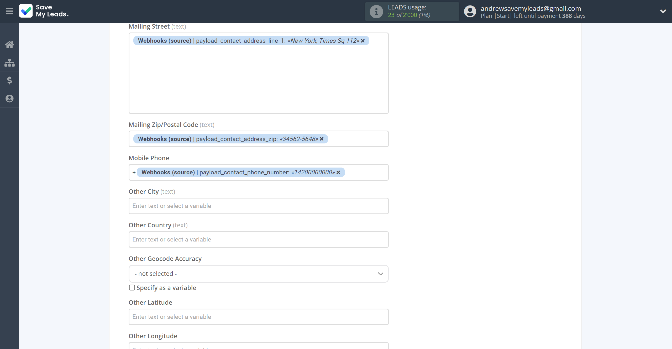 How to Connect Webhooks with Salesforce CRM Create Contacts | Assigning fields