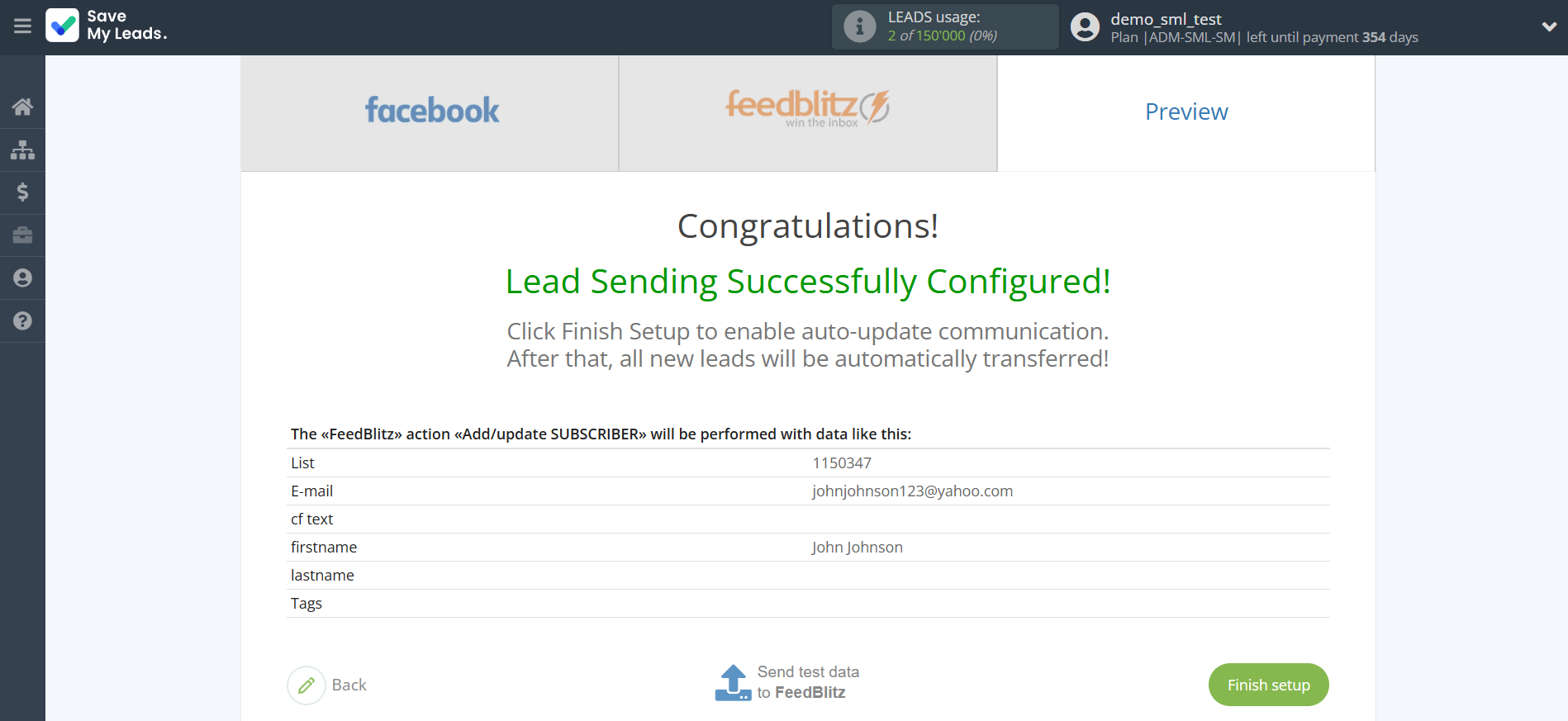 How to Connect Facebook with FeedBlitz | Test data How to Connect Facebook with FeedBlitz | Test data