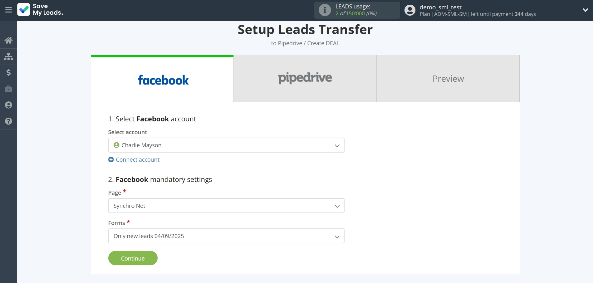 How to Connect Facebook with Pipedrive Create Deal | Data Source account connection How to Connect Facebook with Pipedrive Create Deal | Data Source account connection