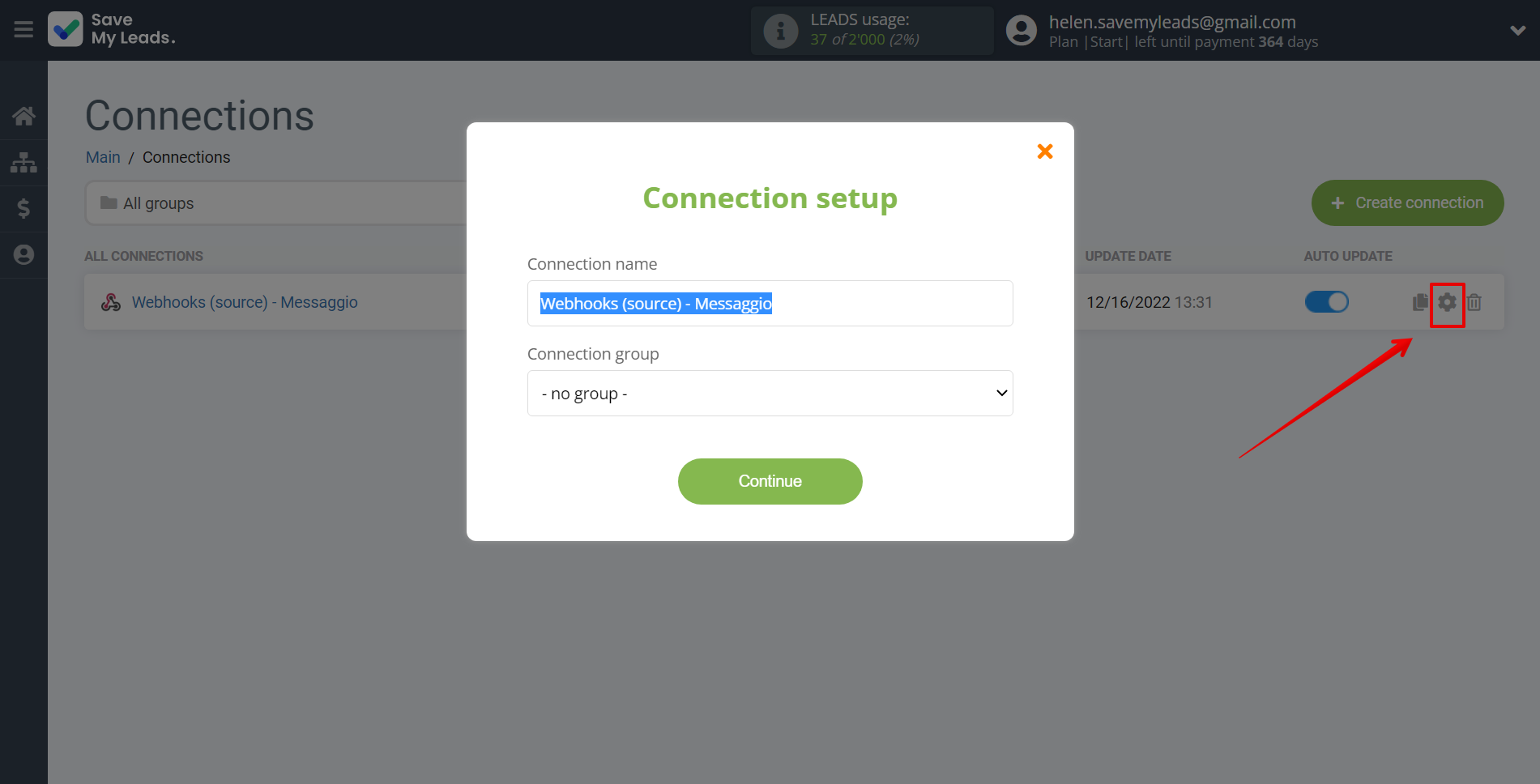 How to Connect Webhooks with Messaggio | Name and group connection