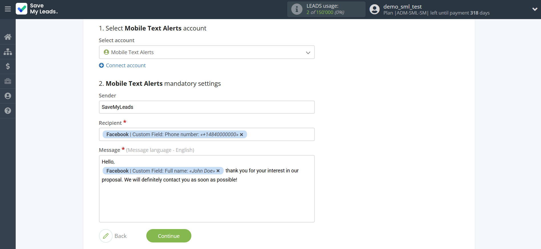 How to Connect Facebook with Mobile Text Alerts | Assigning fields How to Connect Facebook with Mobile Text Alerts | Assigning fields