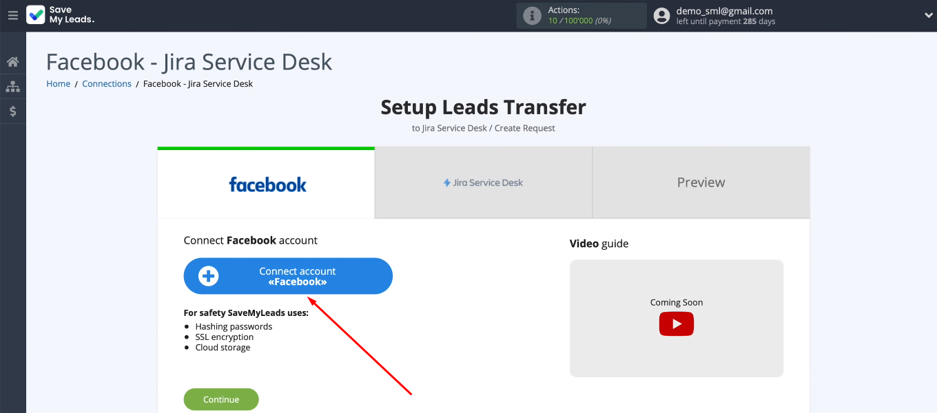 Facebook and Jira Service Desk integration | Connect a Facebook account to SML
