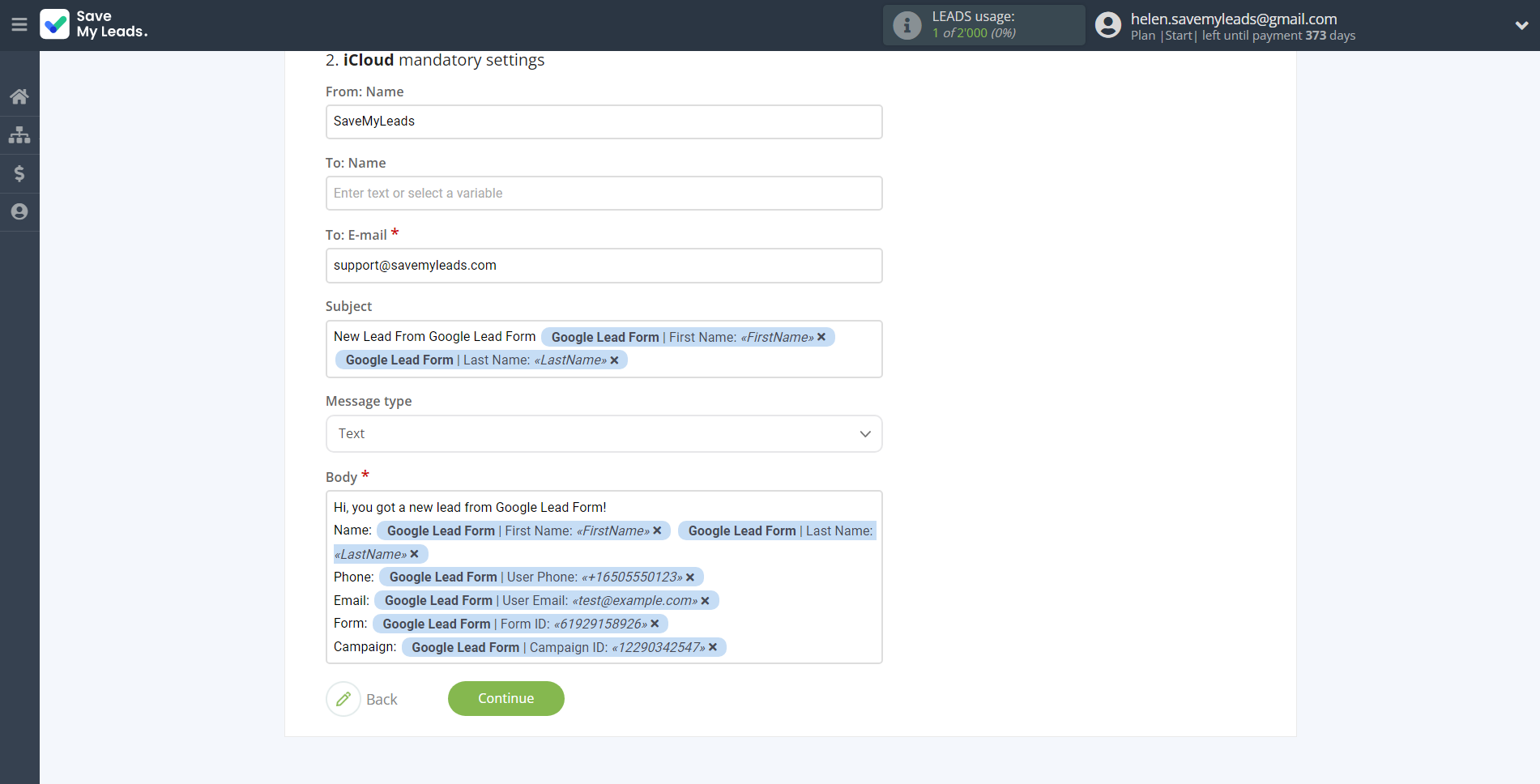 How to Connect Google Lead Form with iCloud | Assigning fields