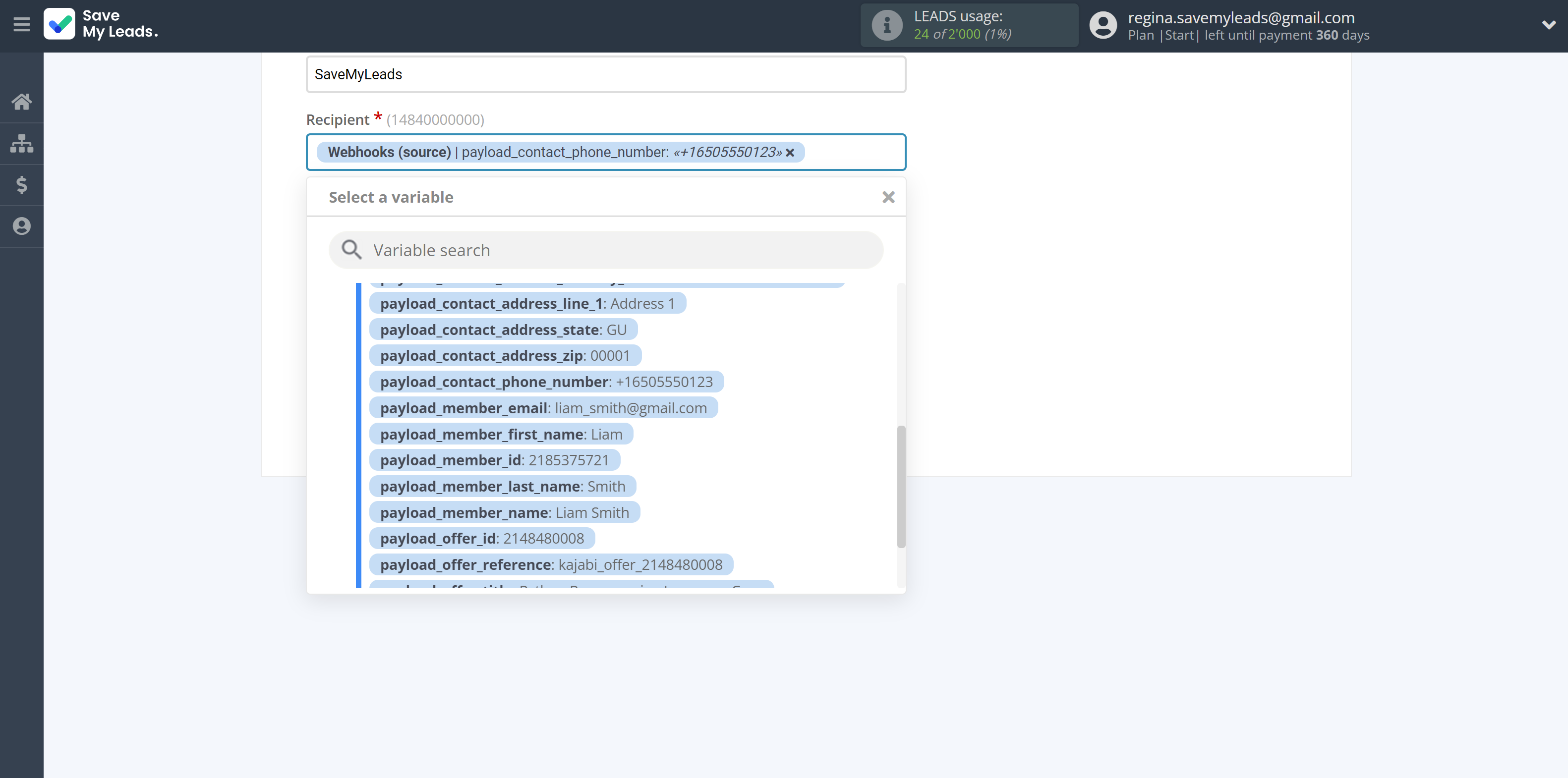 How to Connect Webhooks with D7 SMS | Assigning fields