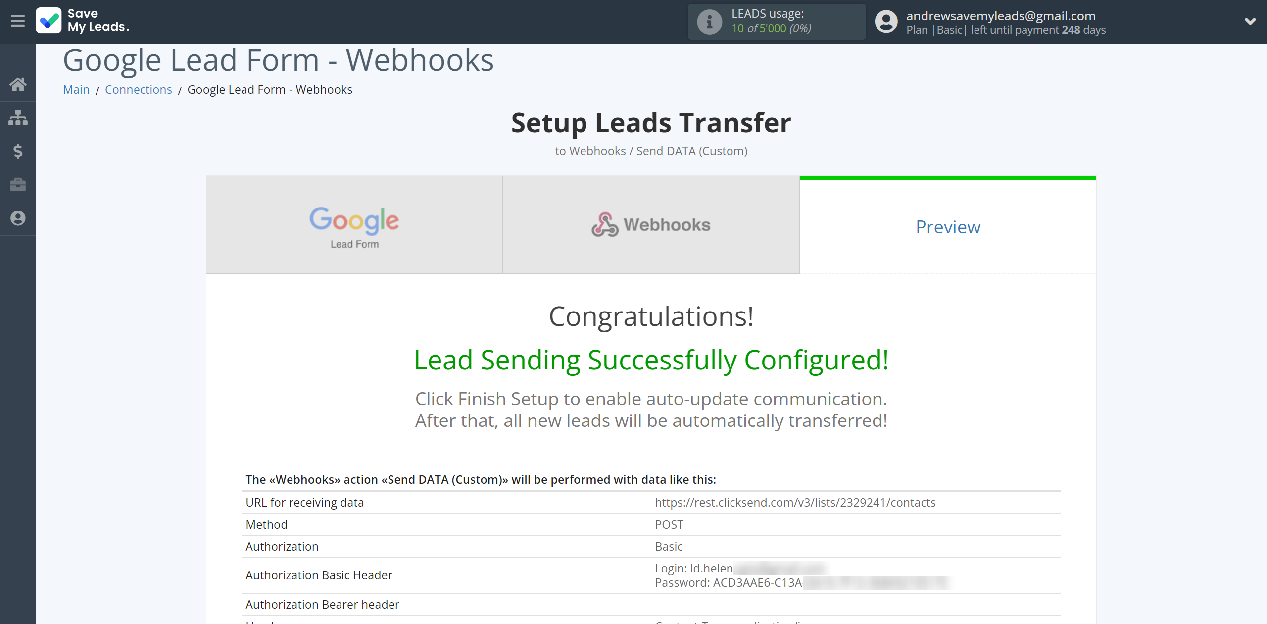 How to Connect Google Lead Form with Webhooks (Custom) | Test data