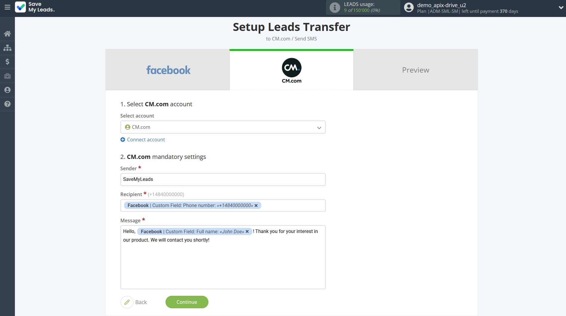 How to Connect Facebook with CM.com | Assigning fields How to Connect Facebook with CM.com | Assigning fields
