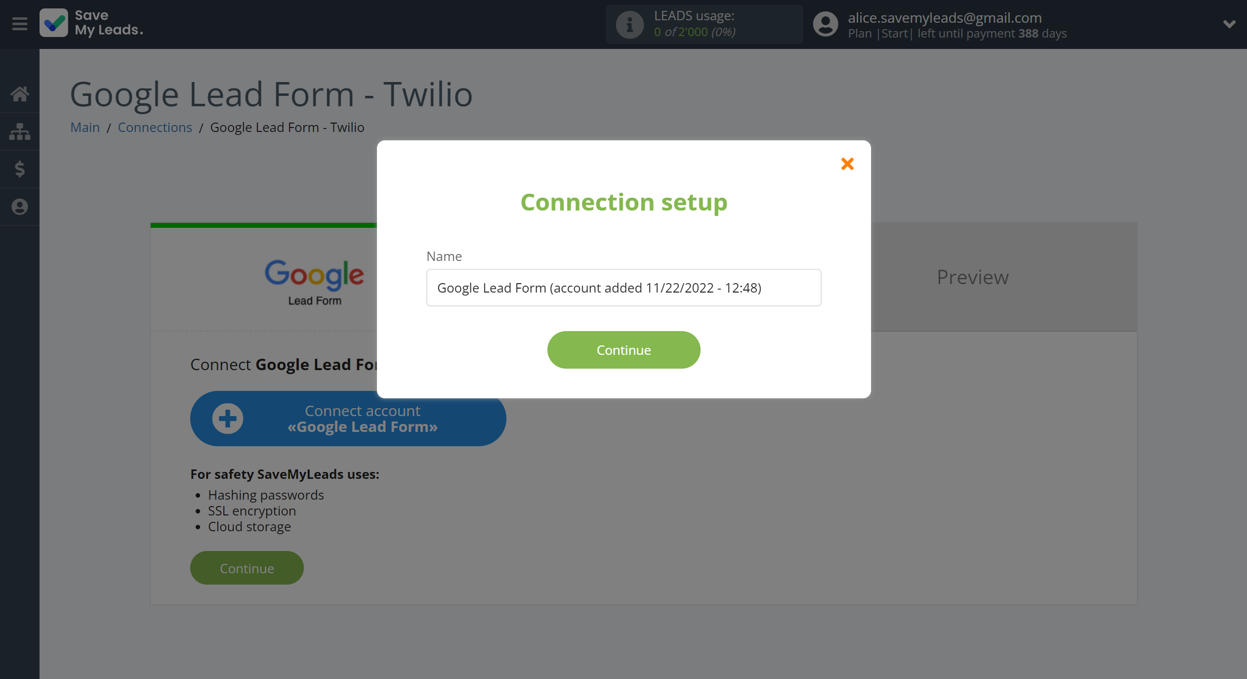 How to Connect Google Lead Form with Twilio | Data Source account connection