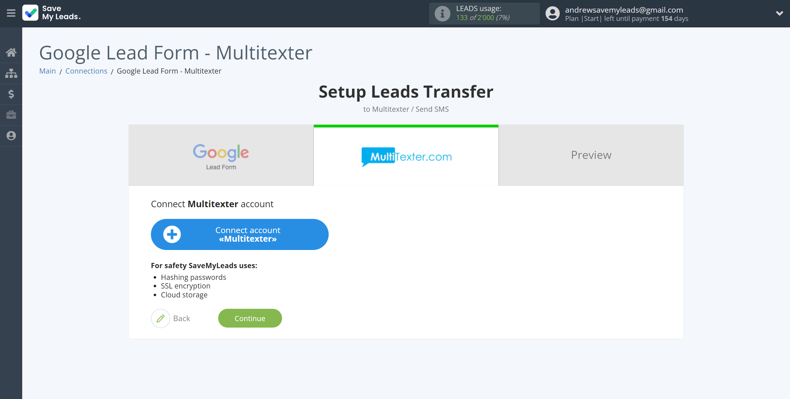 How to Connect Google Lead Form with Multitexter | Data Destination account connection