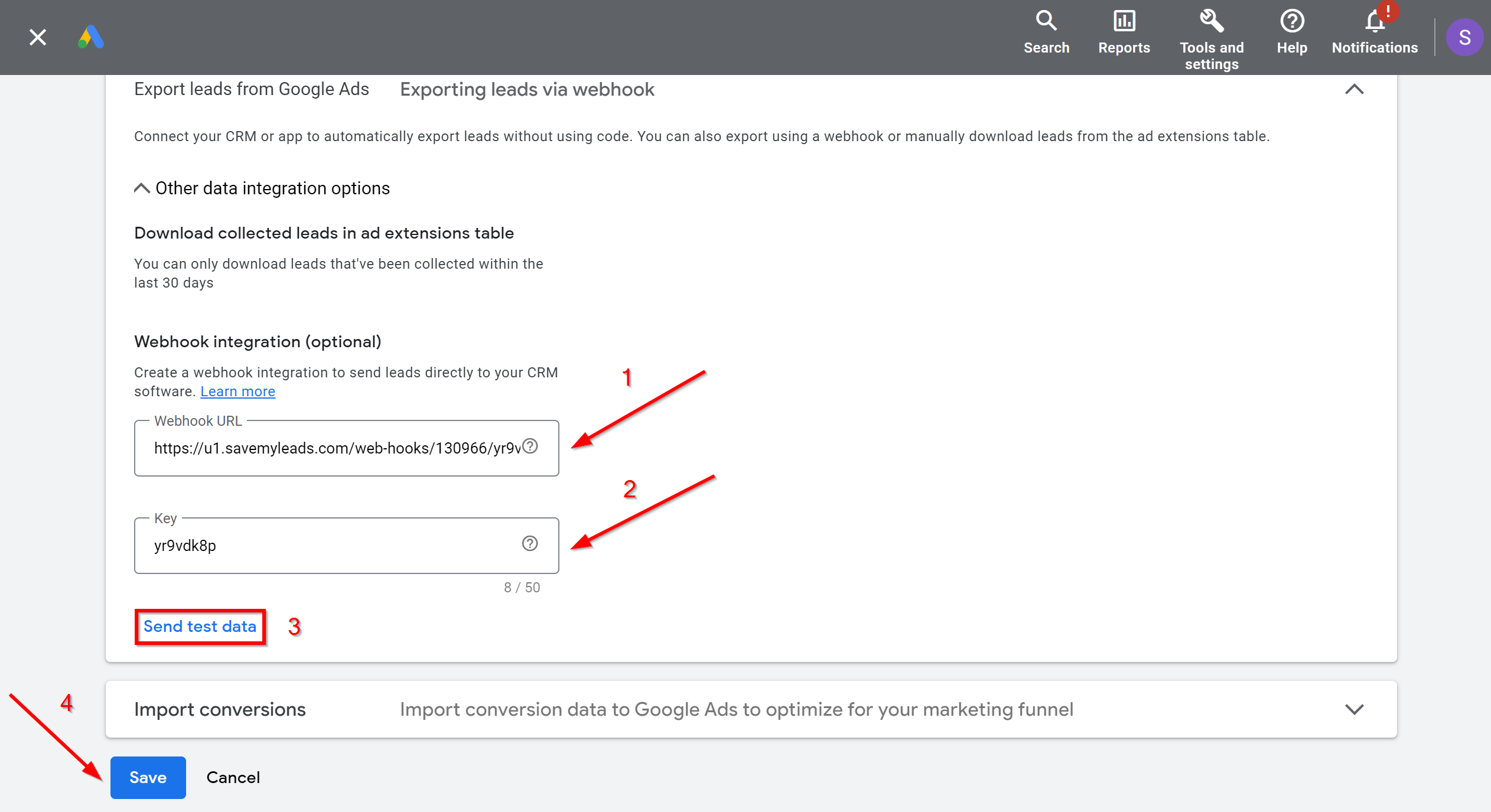 How to Connect Google Lead Form with Slack Channel Notification | Data Source account connection