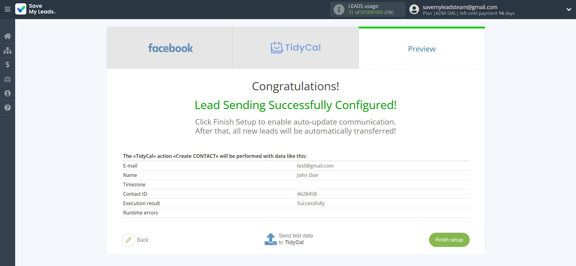 How to Connect Facebook with TidyCal Create Contacts | Test data How to Connect Facebook with TidyCal Create Contacts | Test data