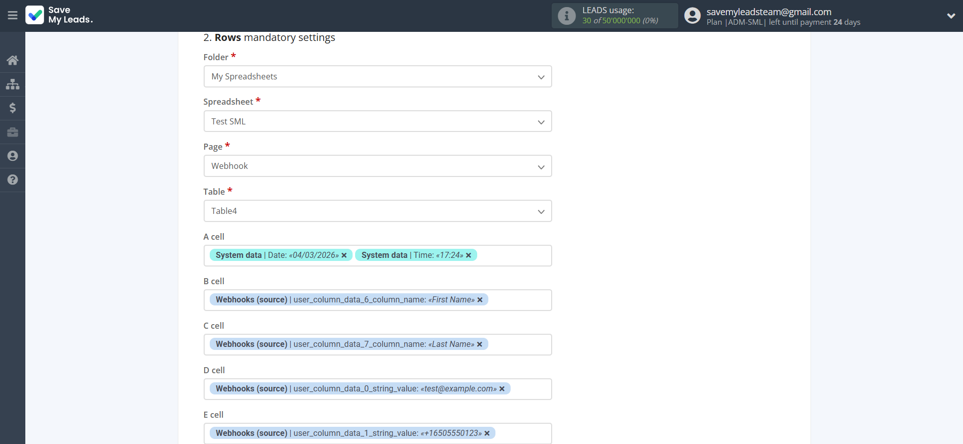 How to Connect Webhooks with Rows Add Row | Assigning fields How to Connect Webhooks with Rows Add Row | Assigning fields