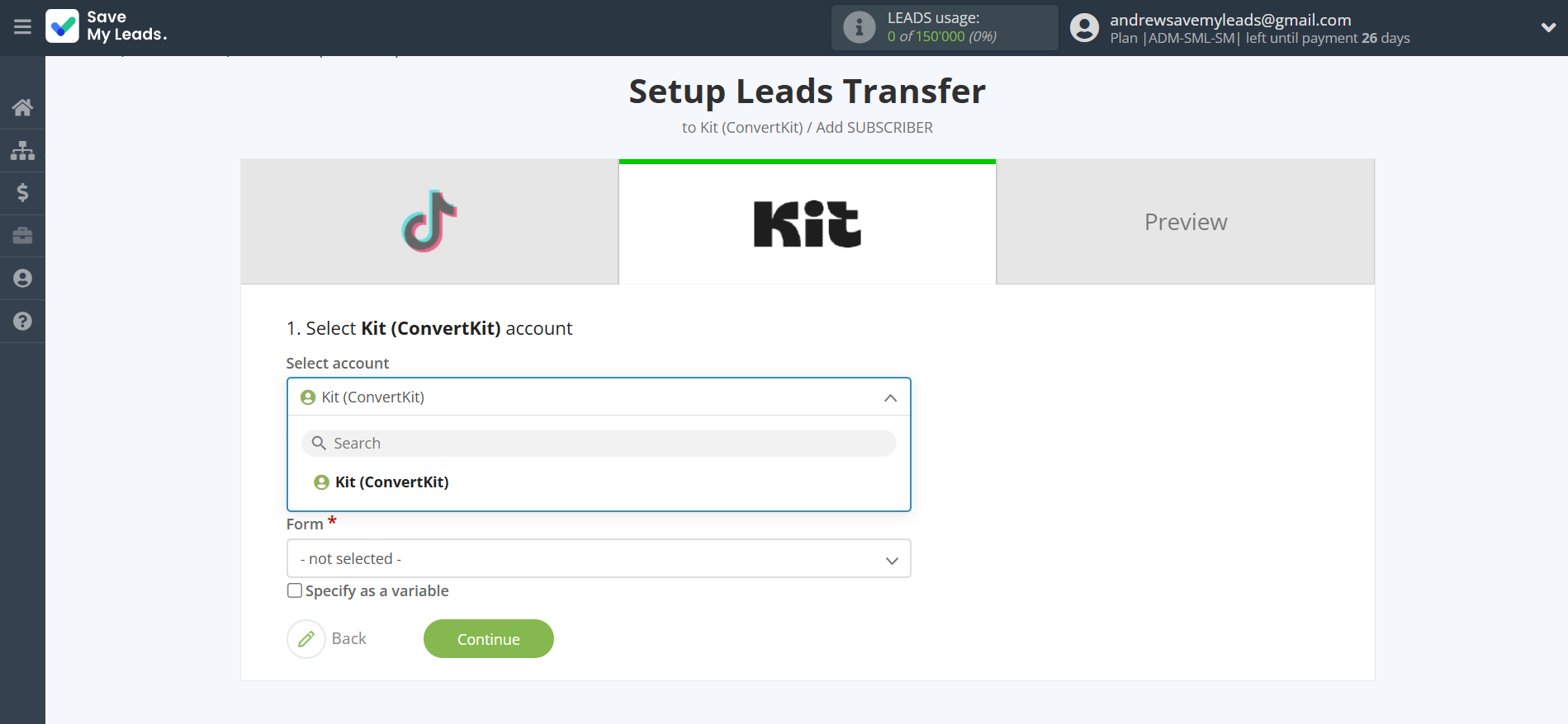 How to Connect TikTok with Kit (ConvertKit) | Data Destination account selection How to Connect TikTok with Kit (ConvertKit) | Data Destination account selection