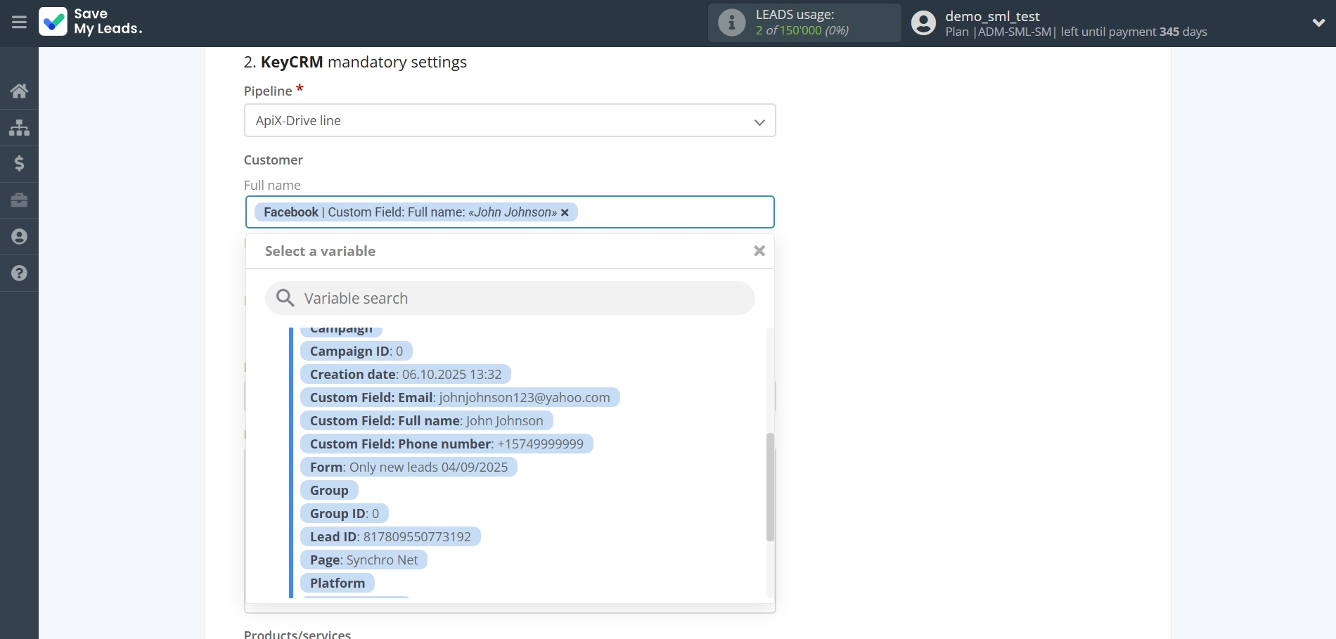 How to Connect Facebook with KeyCRM Create Lead | Assigning fields How to Connect Facebook with KeyCRM Create Lead | Assigning fields