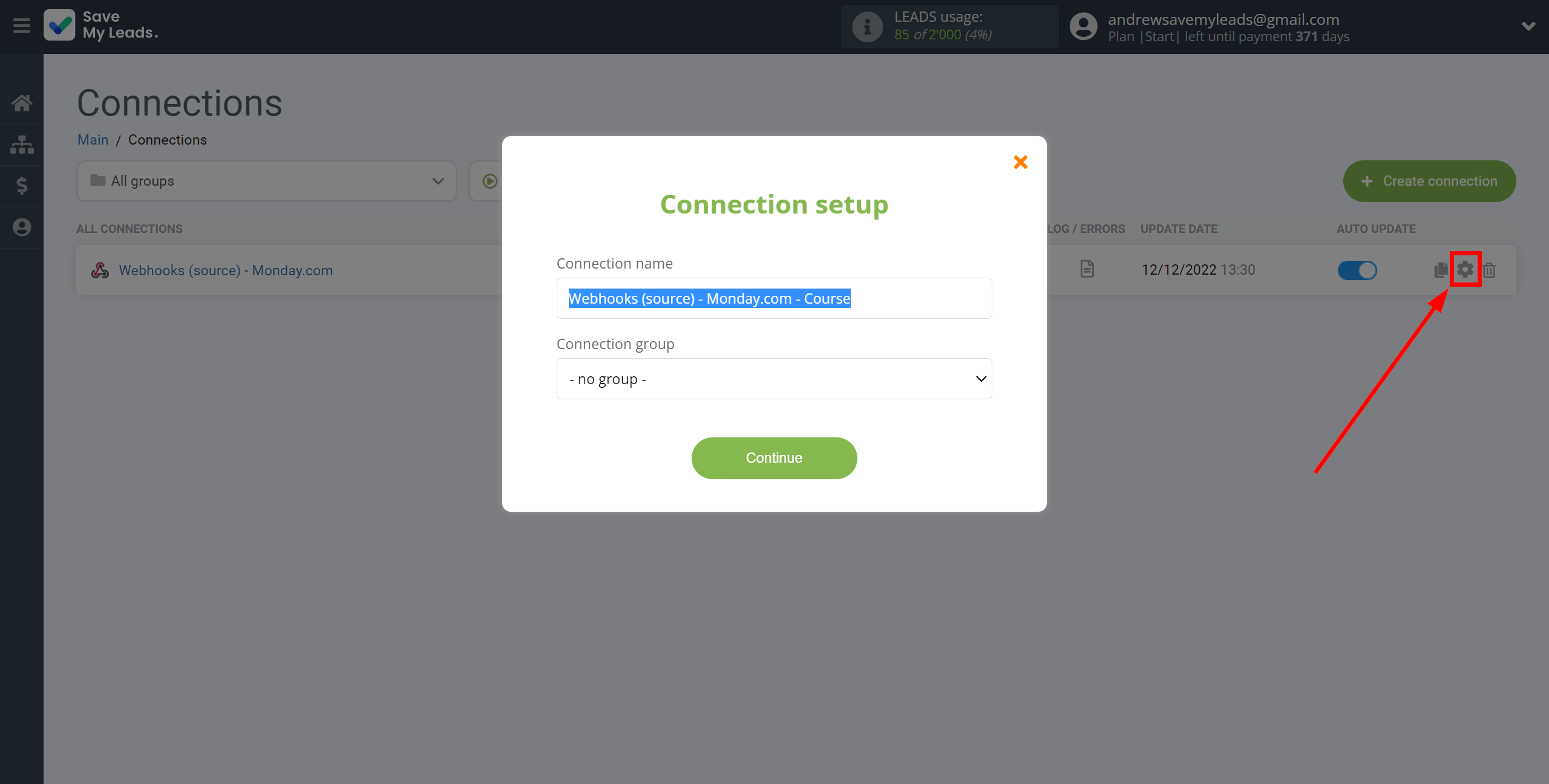 How to Connect Webhooks with Monday.com | Name and group connection