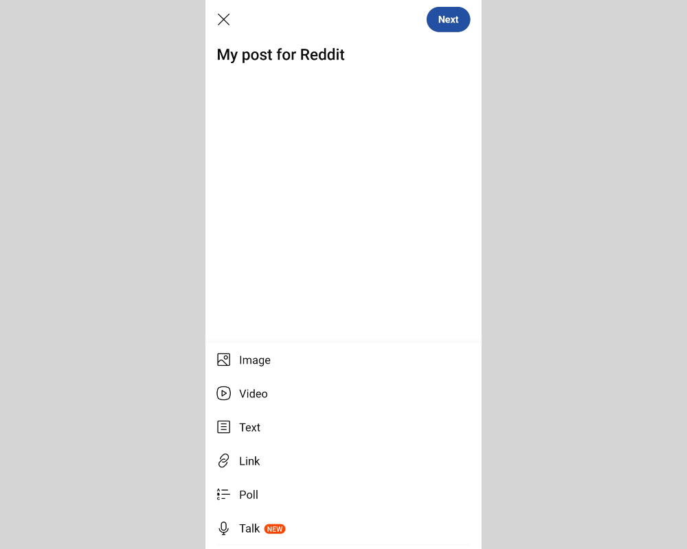 How to post on Reddit | Select post type<br>