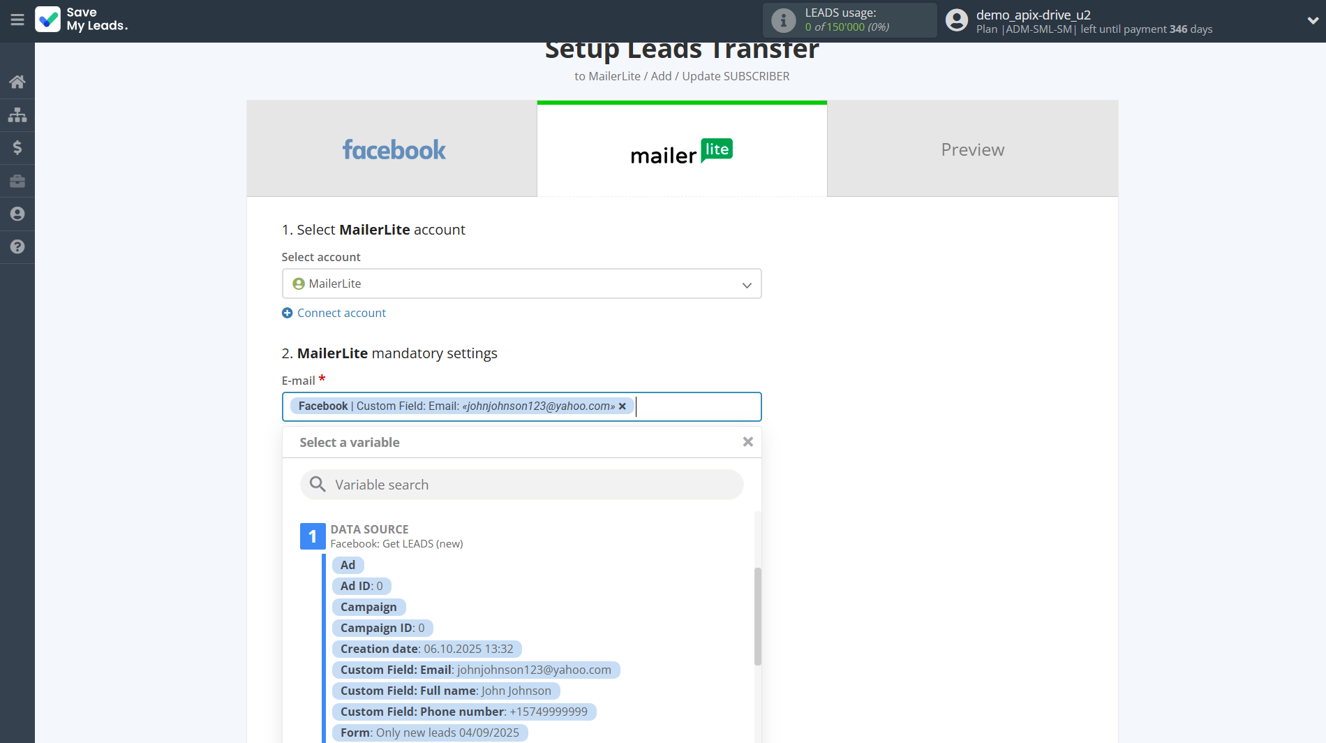 How to Connect Facebook with MailerLite | Assigning fields How to Connect Facebook with MailerLite | Assigning fields