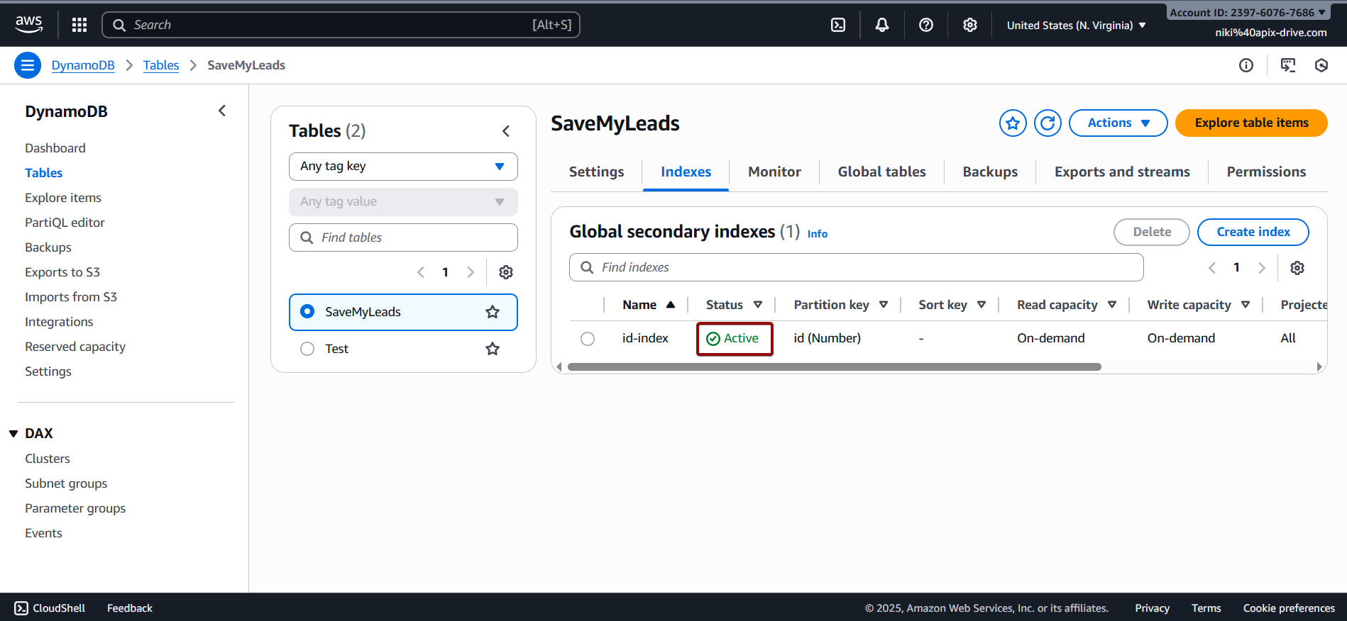 How to Connect Facebook with Amazon DynamoDB | Creating table