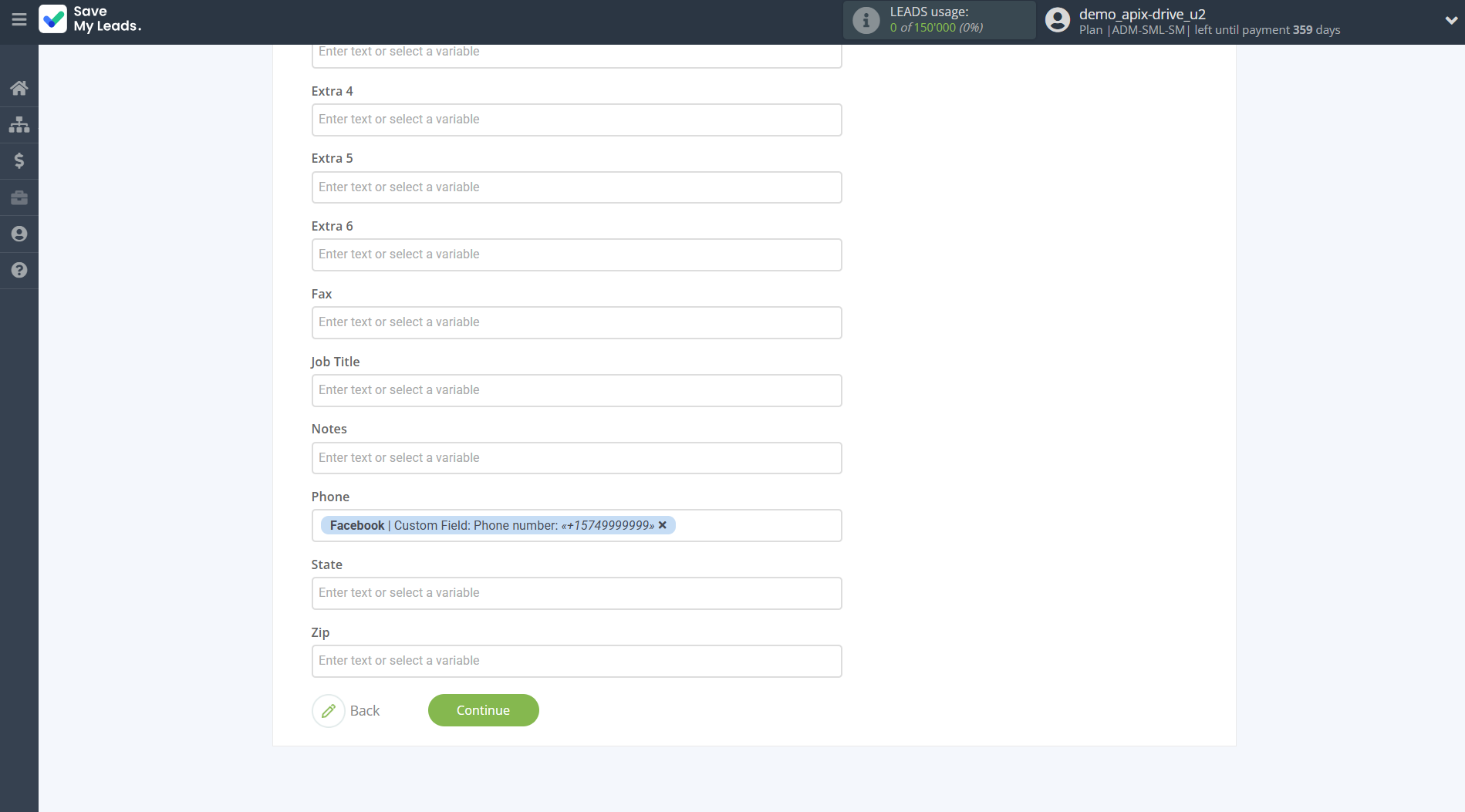 How to Connect Facebook with Benchmark Email | Assigning fields