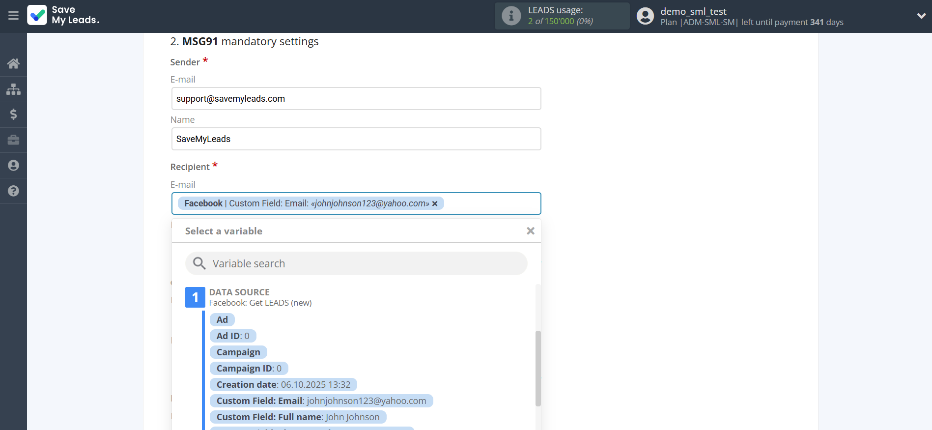 How to Connect Facebook with MSG91 Send Email | Assigning fields How to Connect Facebook with MSG91 Send Email | Assigning fields