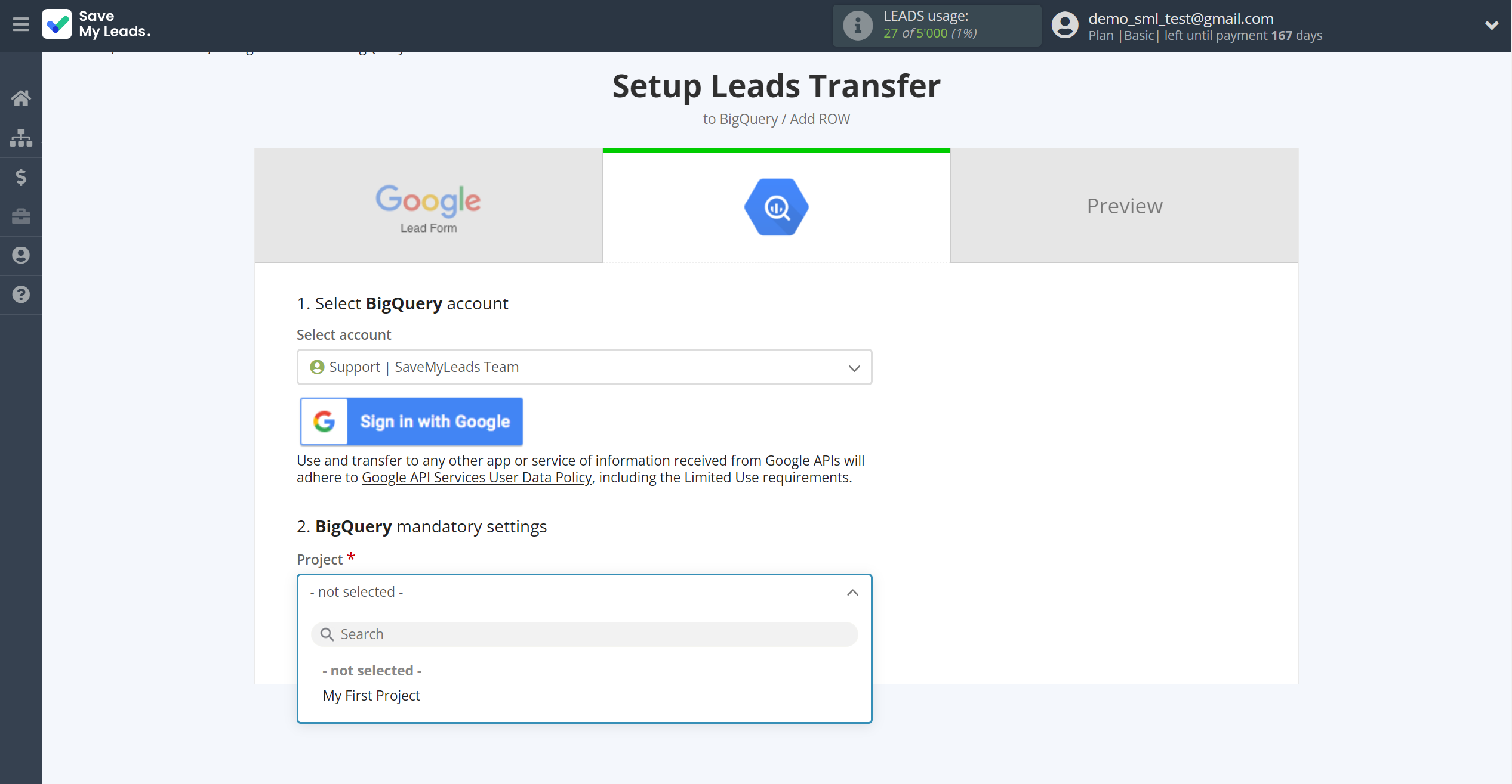 How to Connect Google Lead Form with BigQuery | Assigning fields