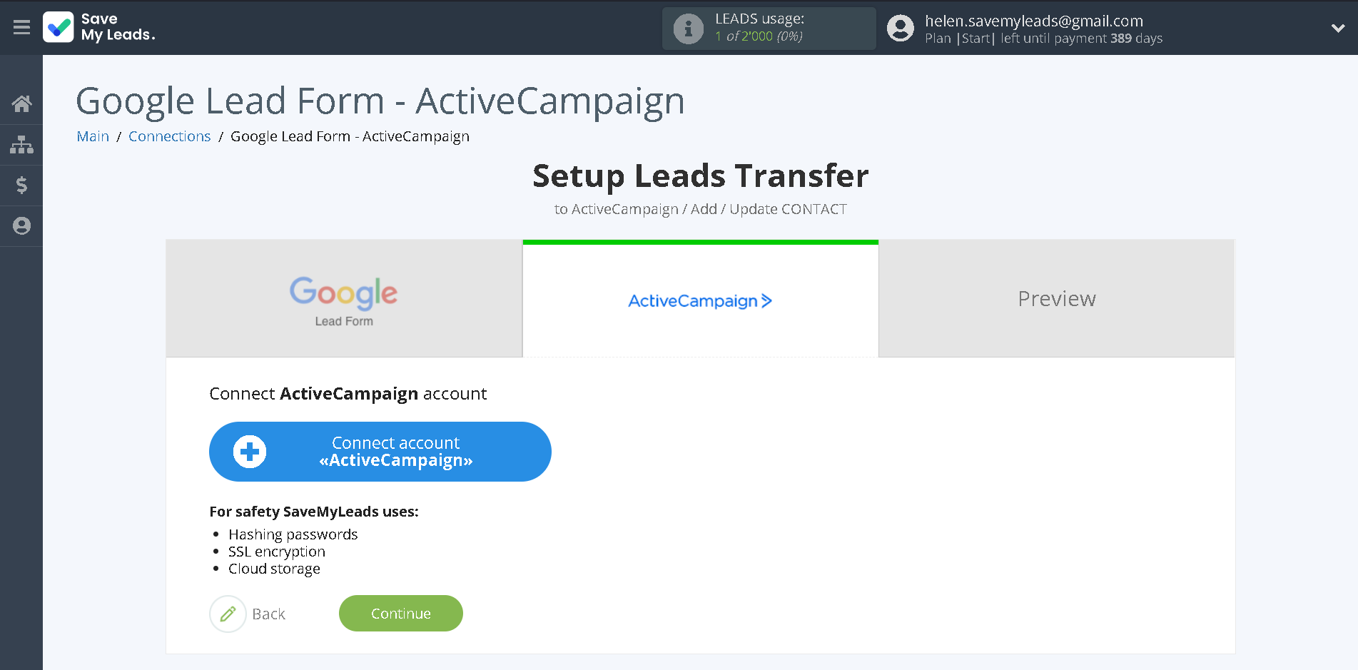 How to Connect Google Lead Form with ActiveCampaign Create Contacts | Data Destination account connection