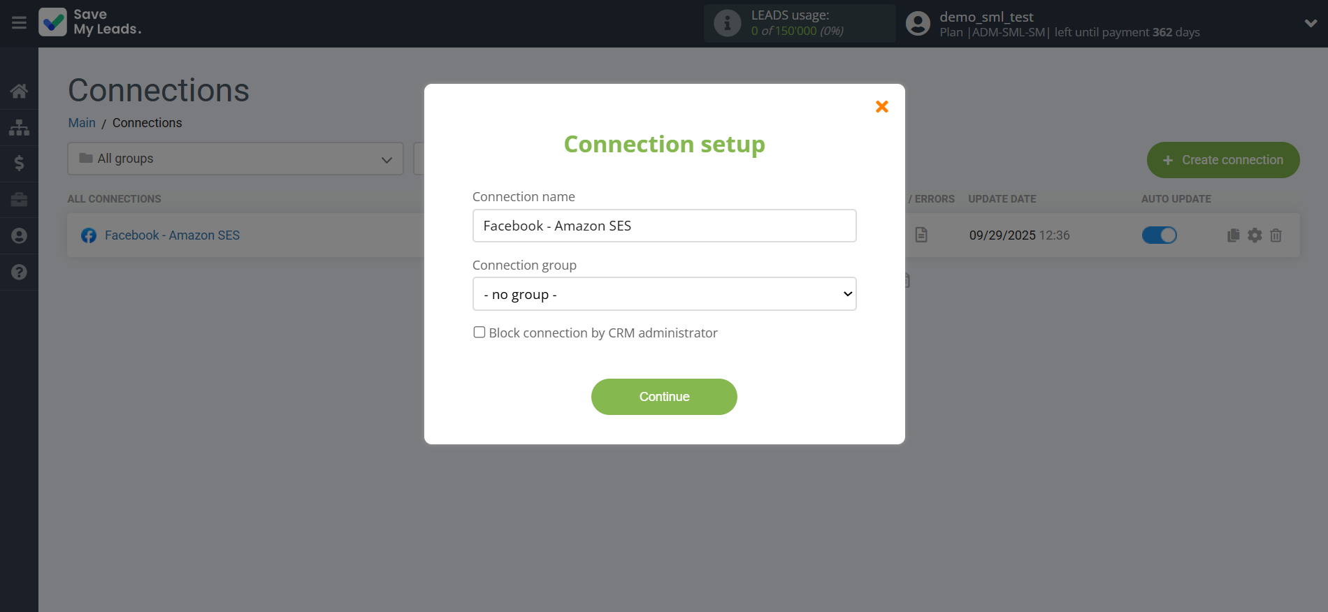 How to Connect Facebook with Amazon SES | Name and group connection