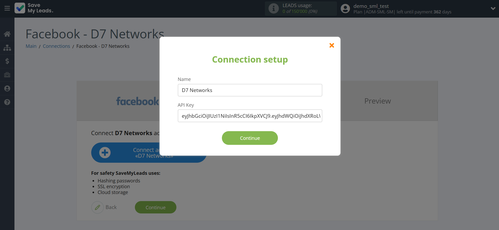 How to Connect Facebook with D7 Networks | Data Destination account connection
