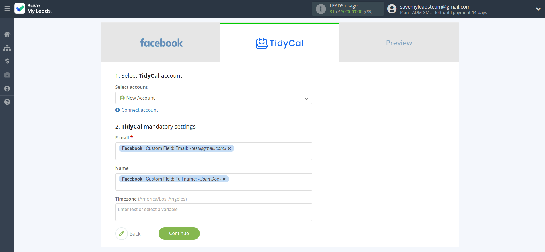 How to Connect Facebook with TidyCal Create Contacts | Assigning fields How to Connect Facebook with TidyCal Create Contacts | Assigning fields