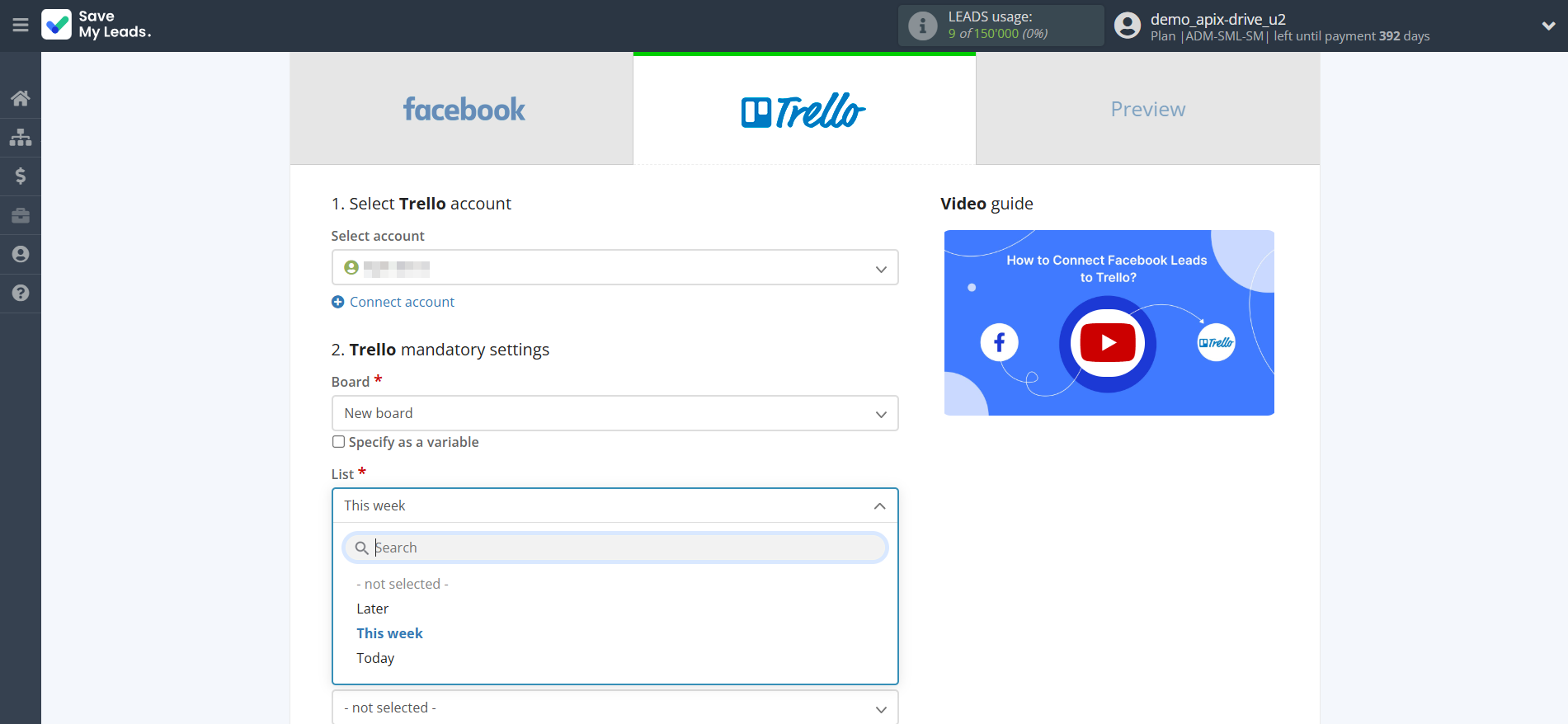 How to Connect Facebook with Trello | Assigning fields How to Connect Facebook with Trello | Assigning fields