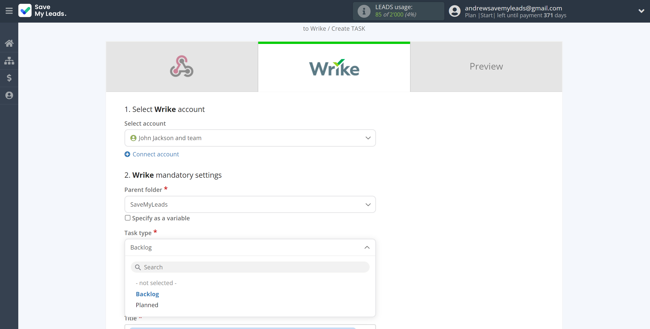 How to Connect Webhooks with Wrike | Assigning fields