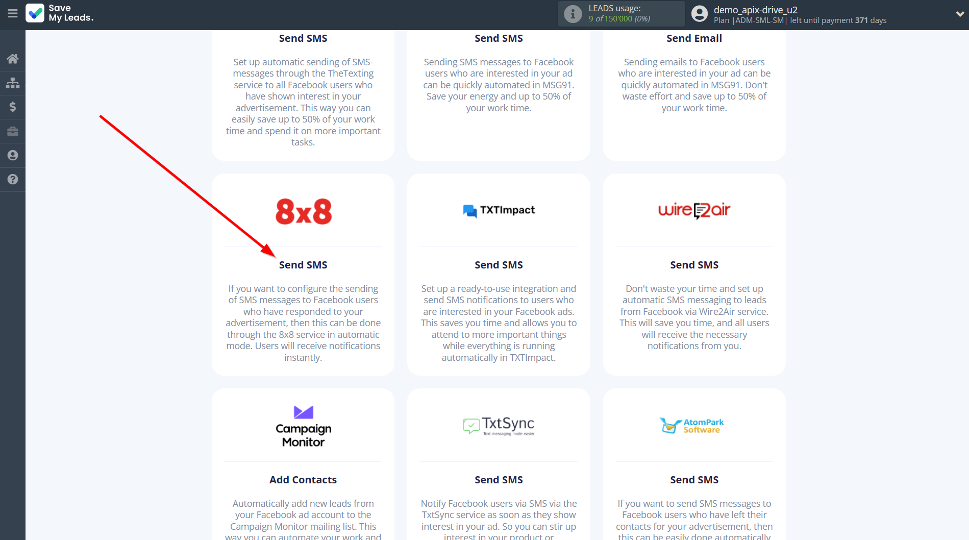 How to Connect Facebook with 8x8 | Data Destination system selection How to Connect Facebook with 8x8 | Data Destination system selection