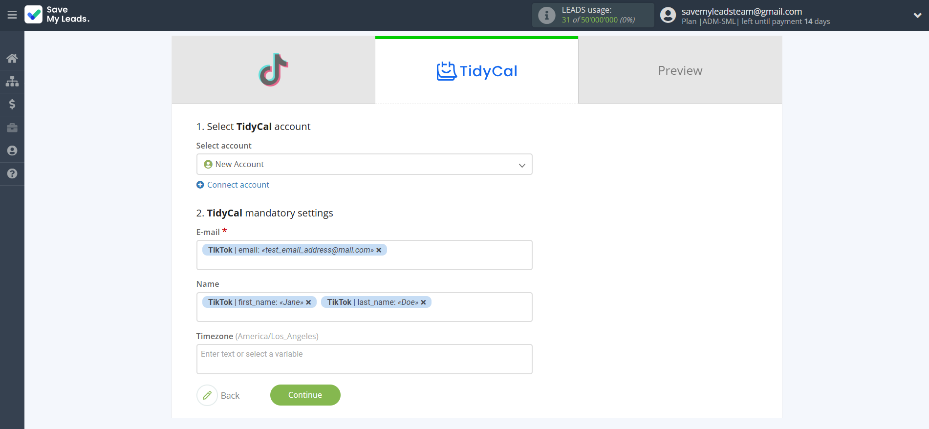 How to Connect TikTok with TidyCal Create Contacts | Assigning fields How to Connect TikTok with TidyCal Create Contacts | Assigning fields