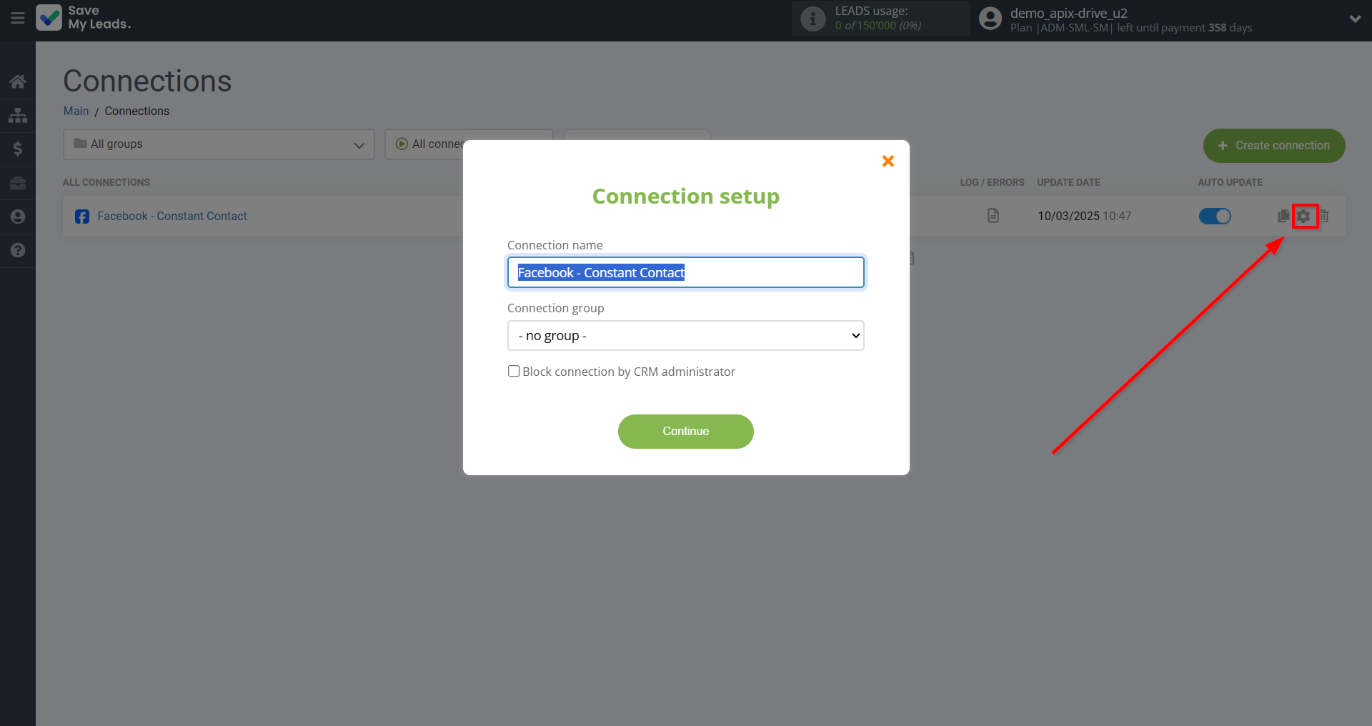 How to Connect Facebook with Constant Contact | Name and group connection