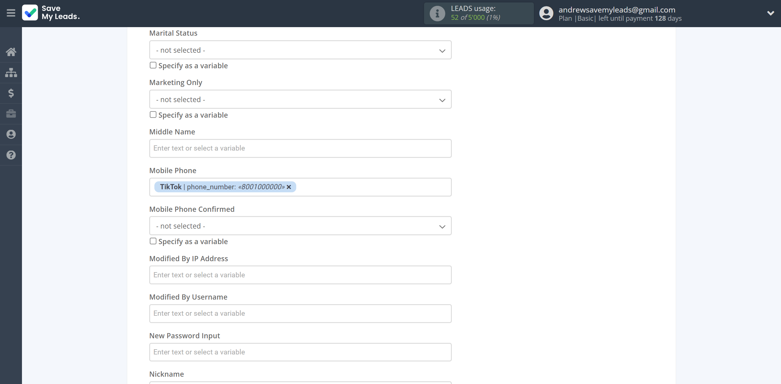 How to Connect TikTok with Microsoft Dynamics 365 Create Contacts | Assigning fields