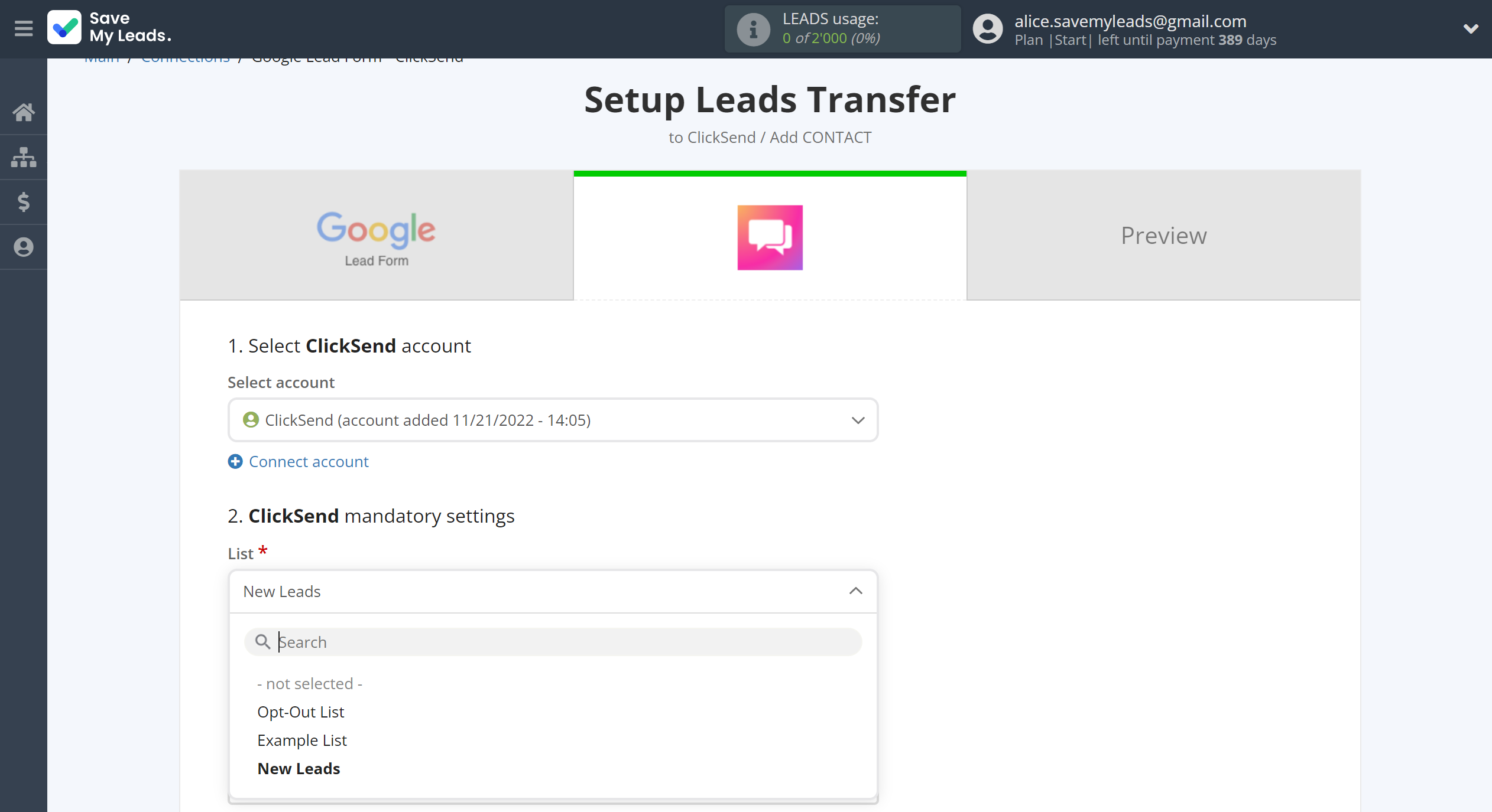 How to Connect Google Lead Form with ClickSend Add Contacts | Assigning fields