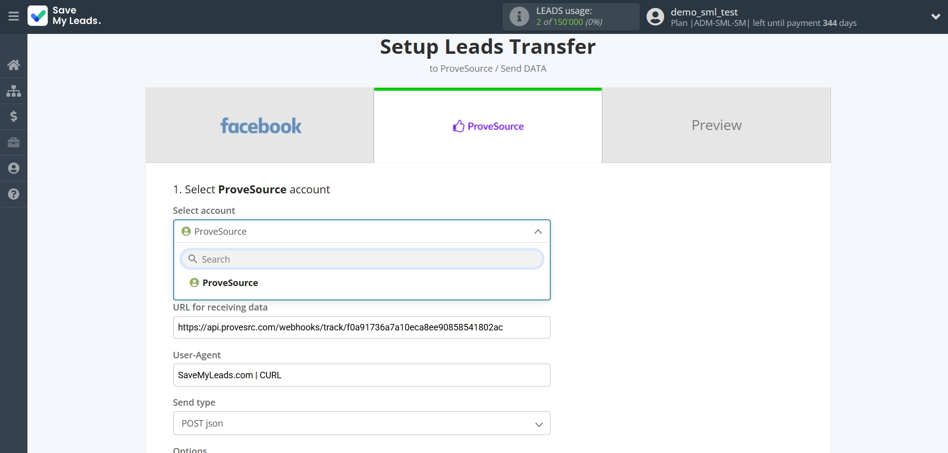 How to Connect Facebook with ProveSource | Data Destination account selection How to Connect Facebook with ProveSource | Data Destination account selection