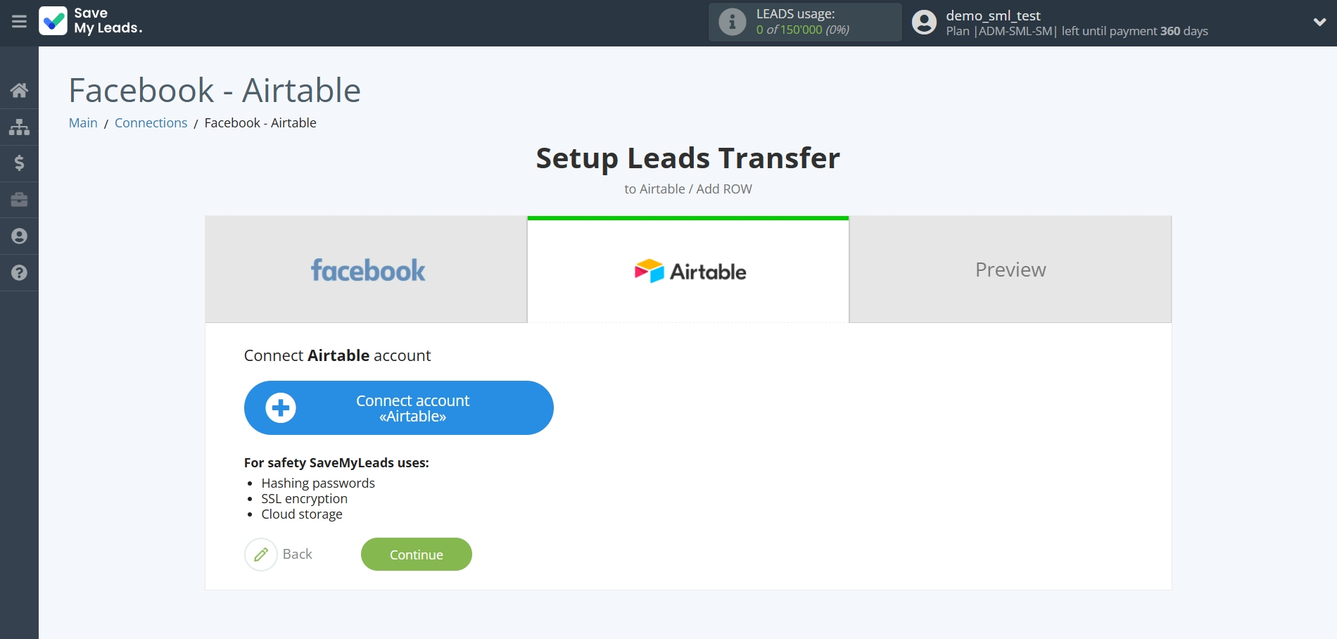 How to Connect Facebook with AirTable | Data Destination account connection