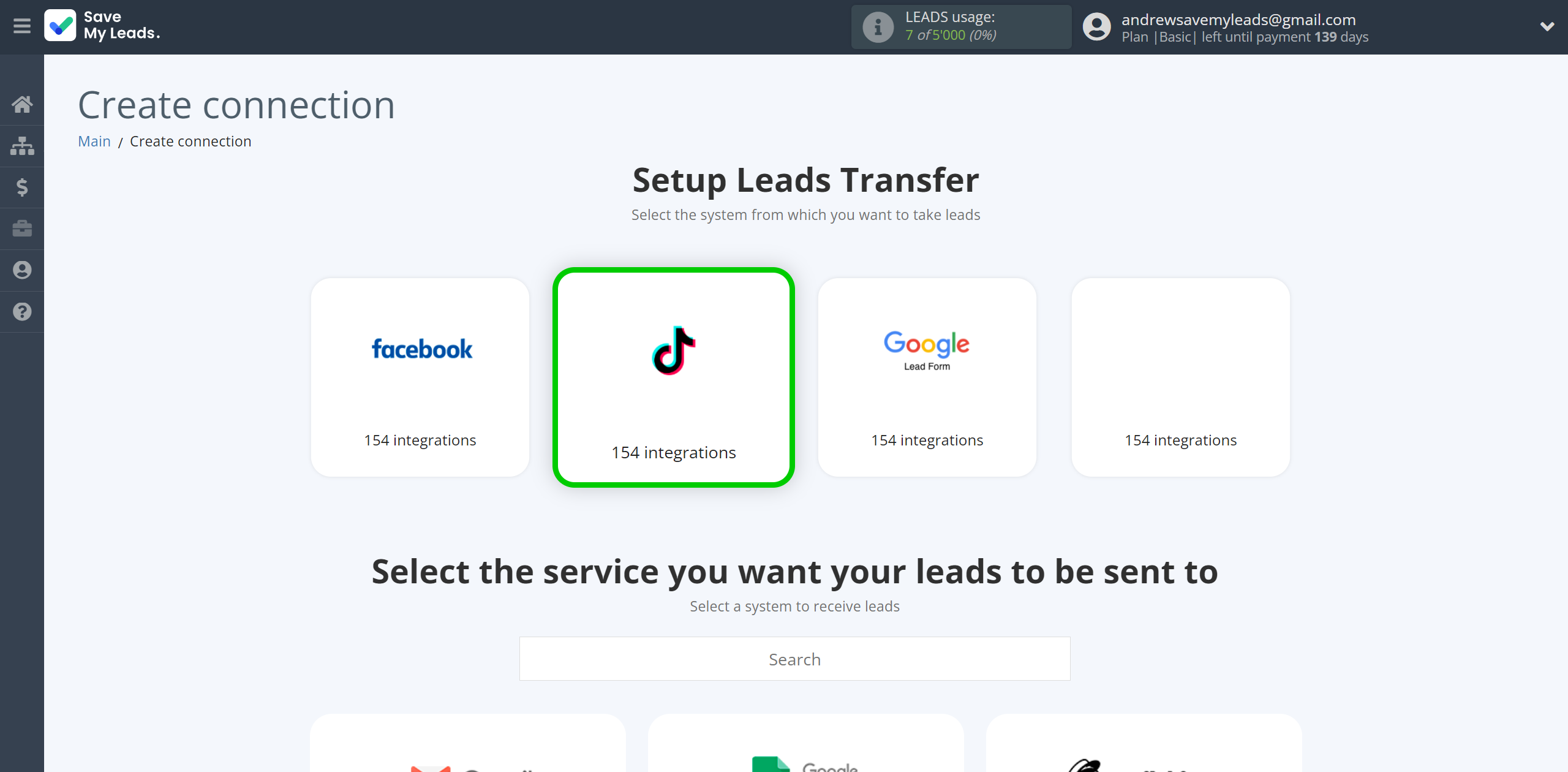 How to Connect TikTok with PeopleForce Add Candidate | Data Source system selection