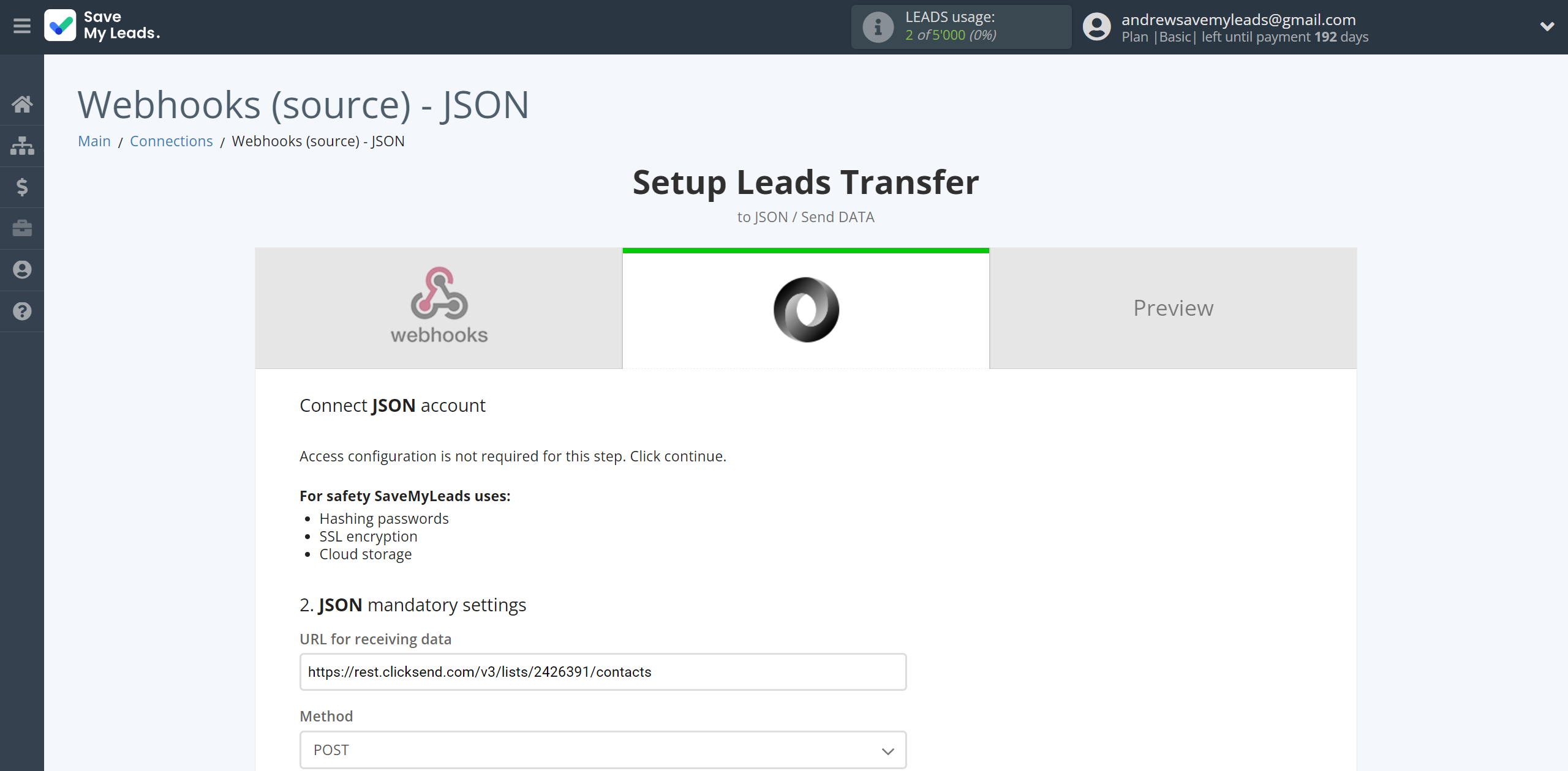 How to Connect Webhooks with JSON | Connection JSON