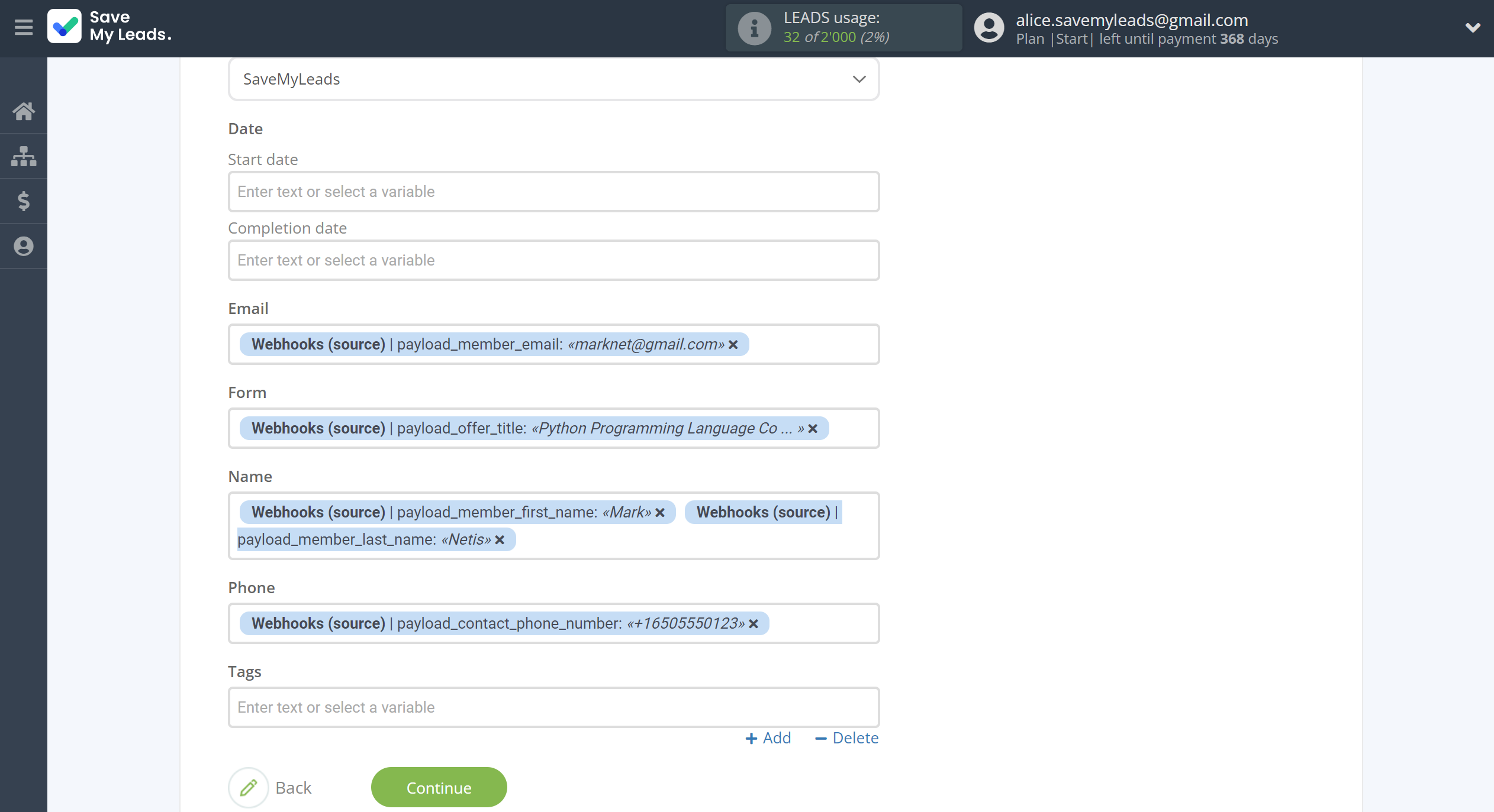 How to Connect Webhooks with Notion | Assigning fields