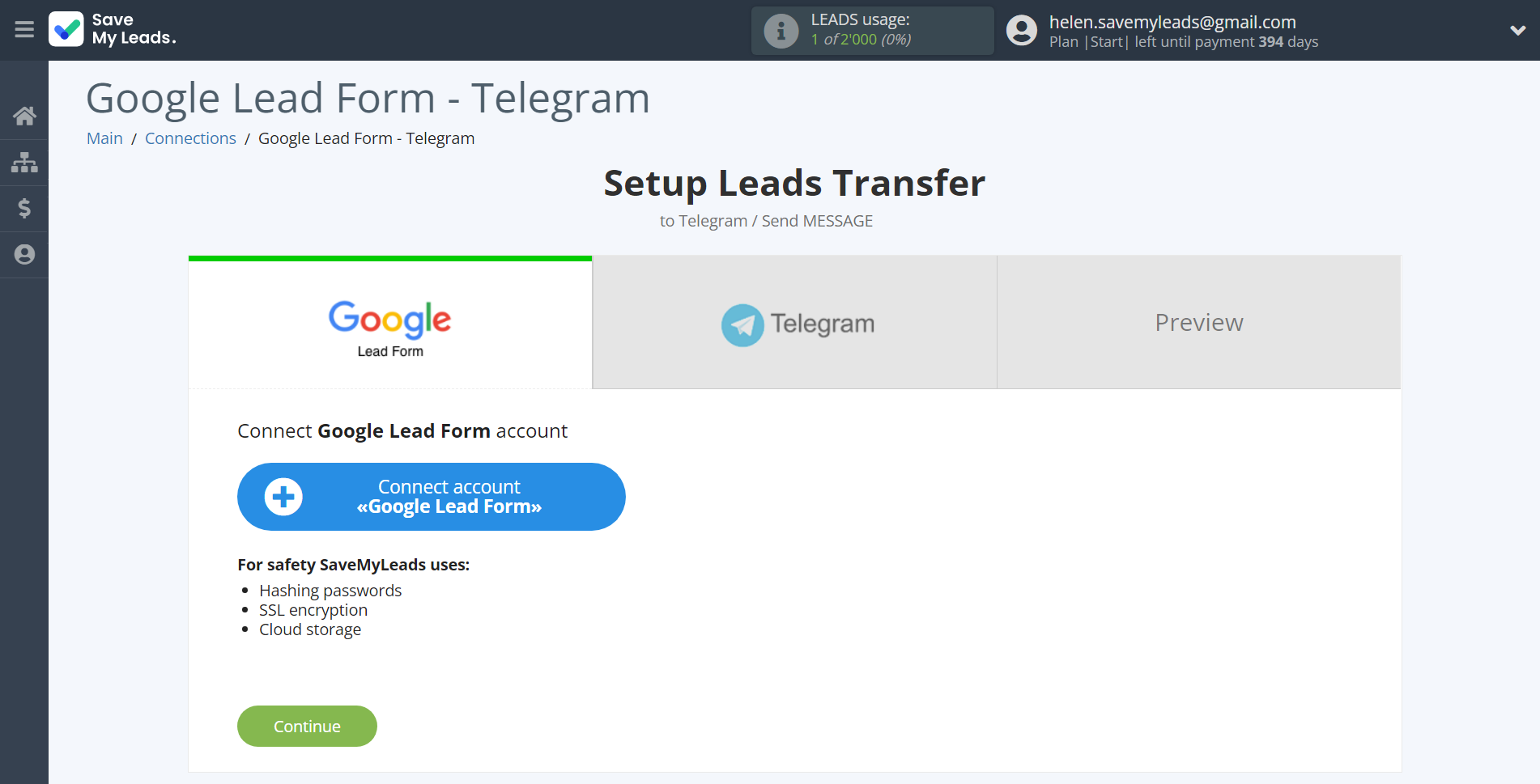 How to Connect Google Lead Form with Telegram | Data Source account