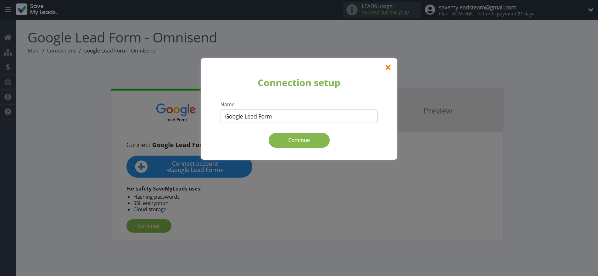 How to Connect Google Lead Form with Omnisend Create Contacts | Data Source account connection