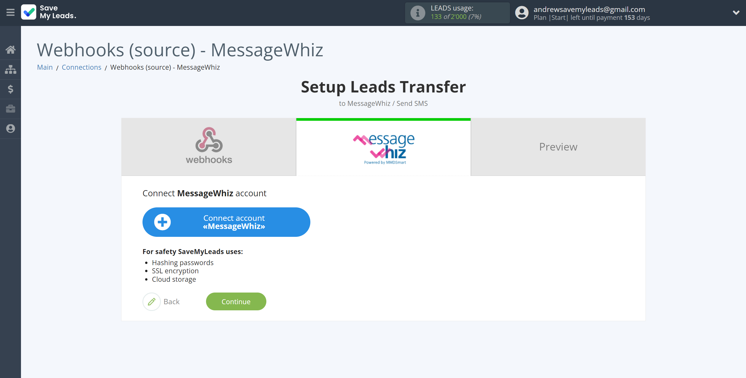 How to Connect Webhooks with MessageWhiz | Data Destination account connection